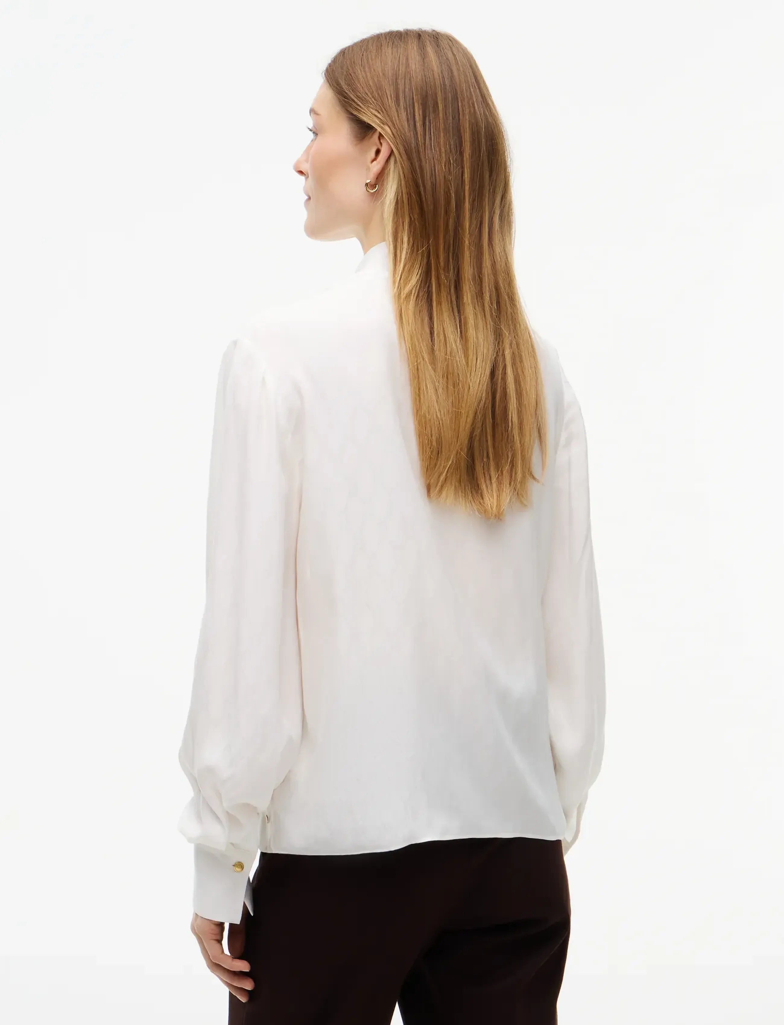 Tommy Hilfiger - FLUID JACQUARD BOW TIE BLOUSE - langærmede bluser - ivory silk - 2