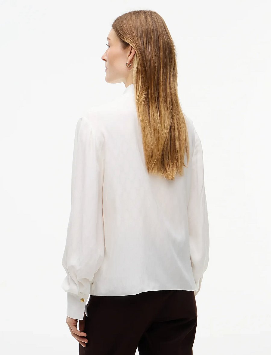 Tommy Hilfiger - FLUID JACQUARD BOW TIE BLOUSE - langærmede bluser - ivory silk - 2