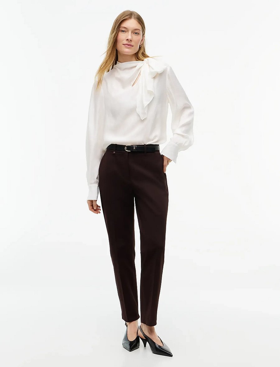 Tommy Hilfiger - FLUID JACQUARD BOW TIE BLOUSE - langærmede bluser - ivory silk - 4