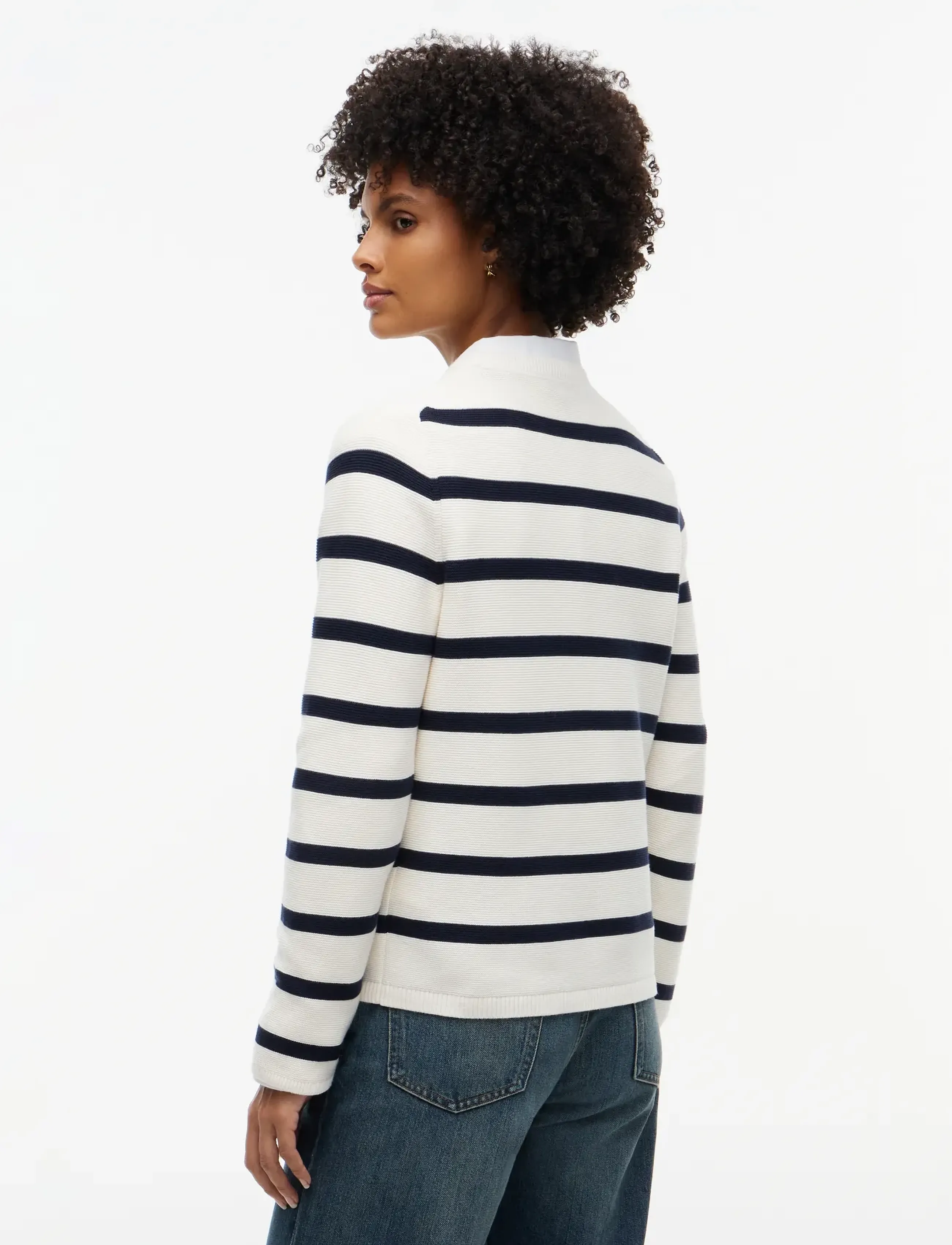 Tommy Hilfiger - COTTON LINKS LINKS V-NK - stripe ivory petal   dark blue - 2