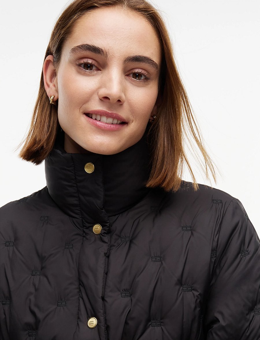 Tommy Hilfiger - FLAG QUILT DOWN COAT - winter jackets - black - 3