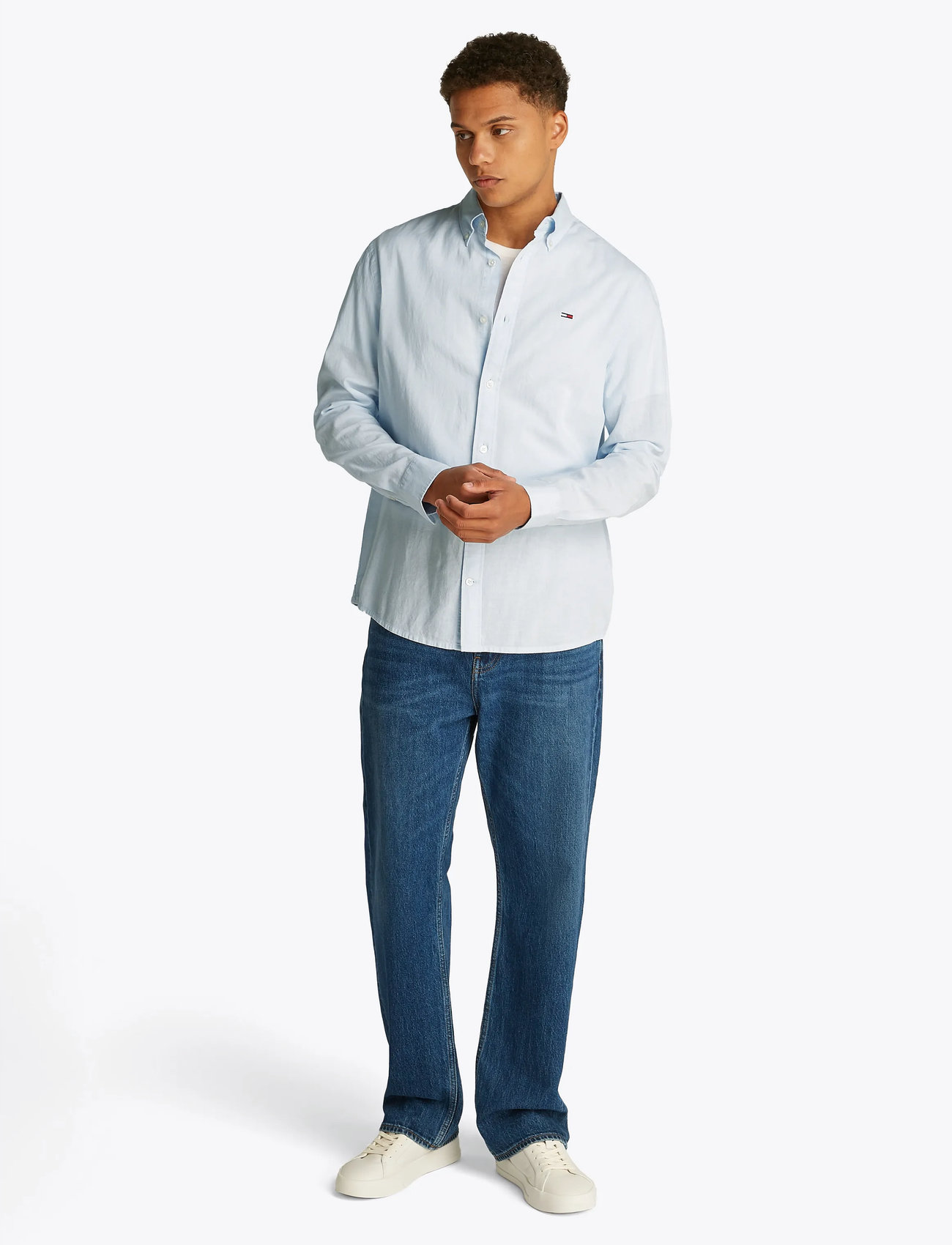 Tommy Jeans Tjm Reg Linen Blend Ls Shirt Ext - - S 1