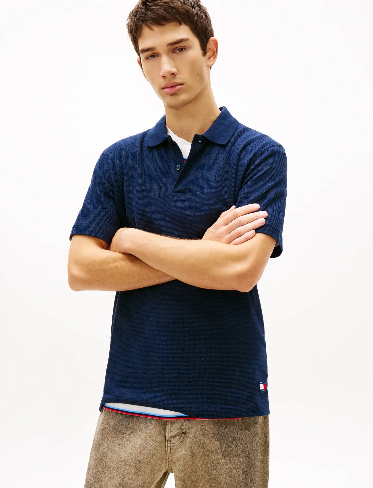 Tommy Jeans Tjm Reg Waffle Polo Ext - Navy - S 1