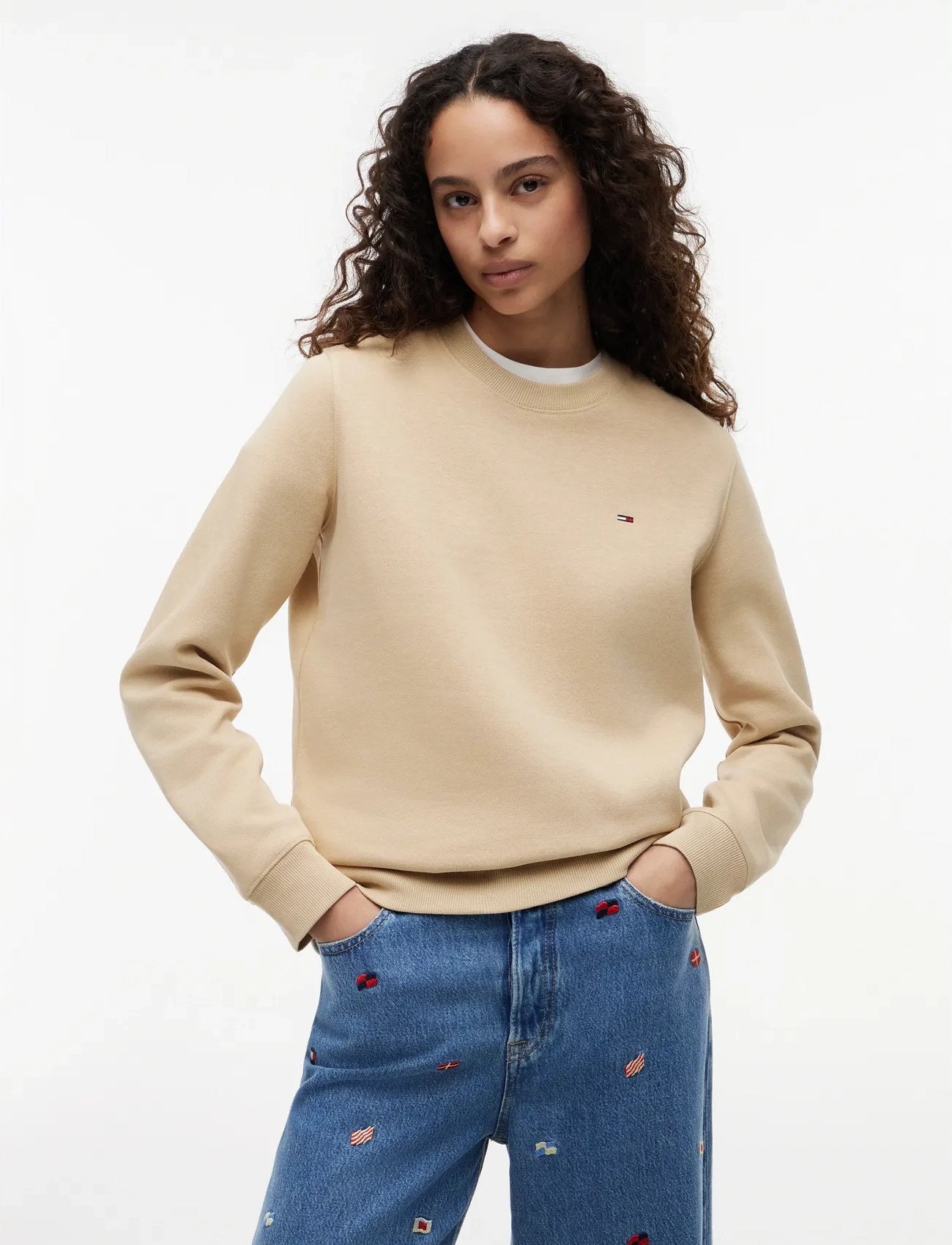 Tommy Jeans Tjw Reg S Flag Crew - Beige - XS 2
