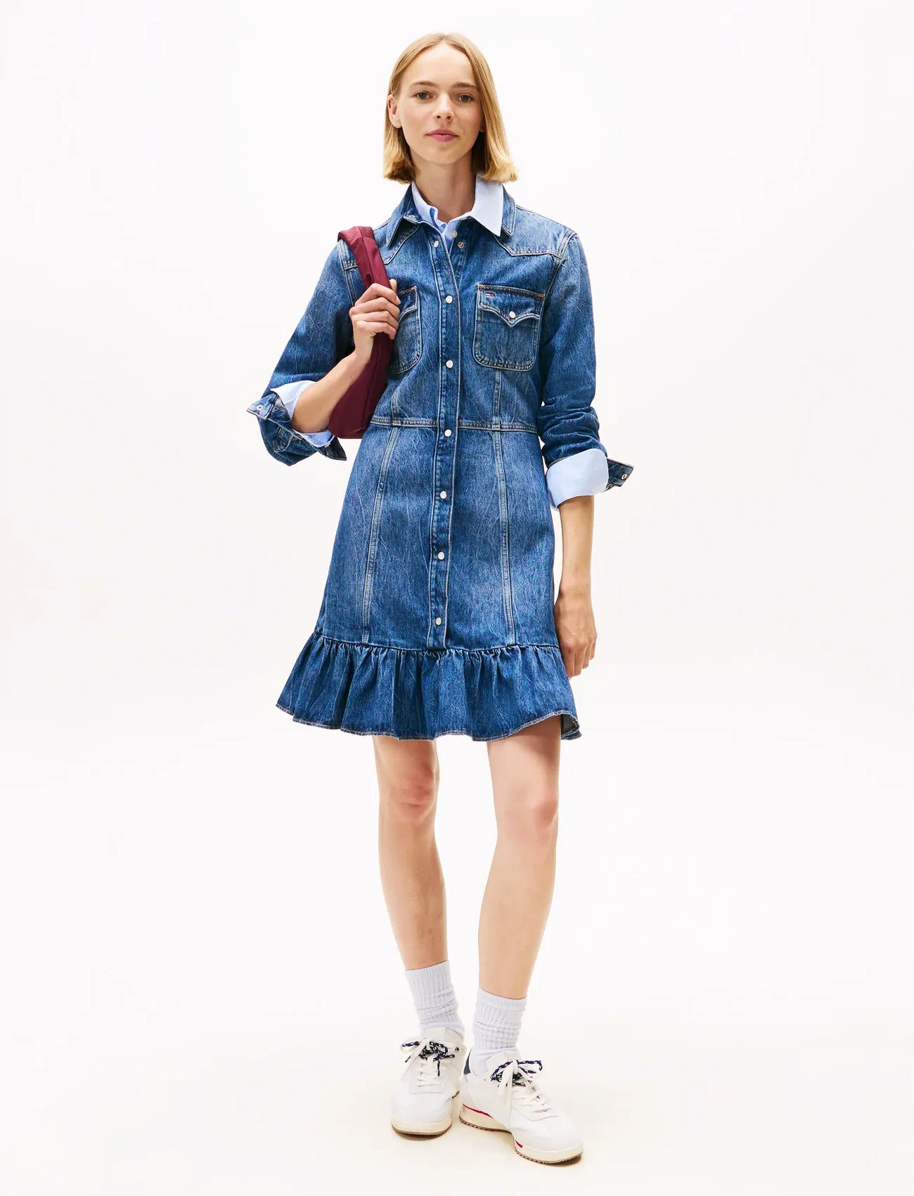 Tommy Jeans Western Denim Dress Di2057 - - S 1