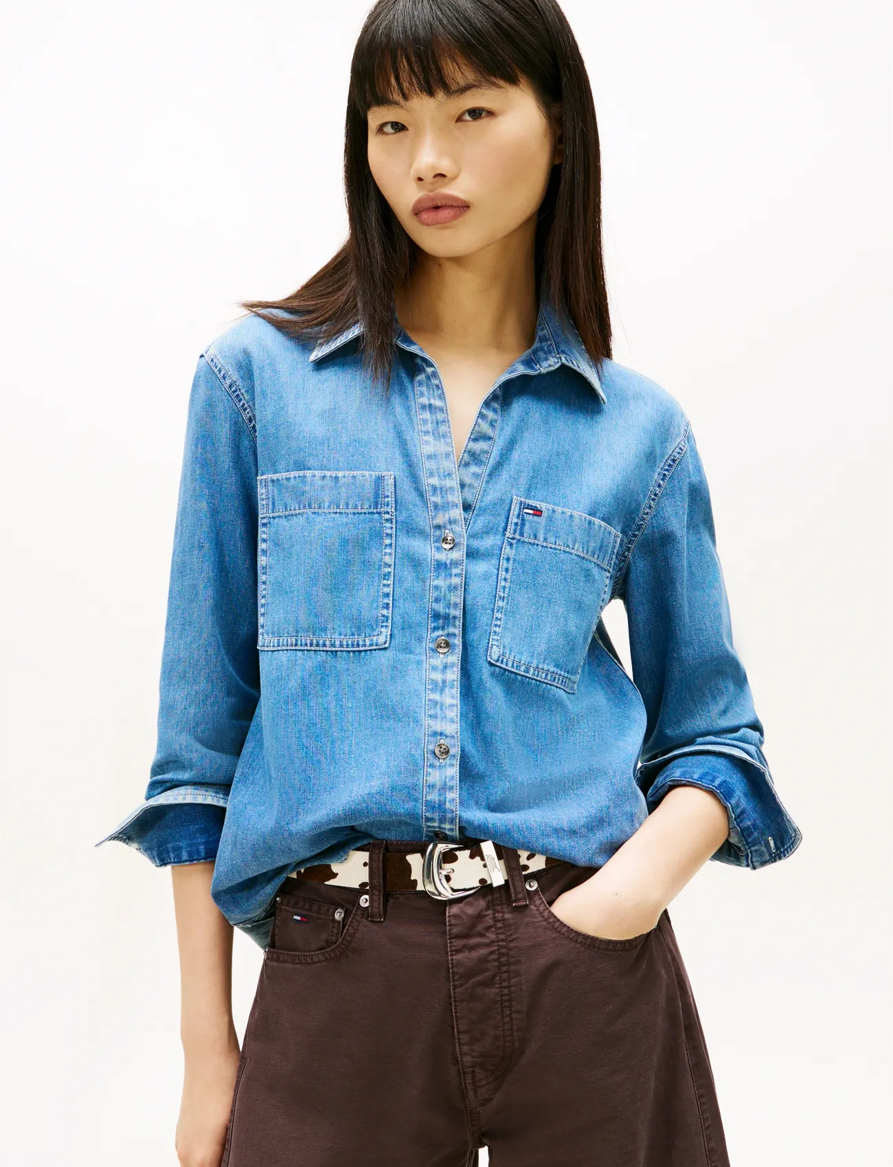 Tommy Jeans Regular Fit Shirt - Blue - XXS