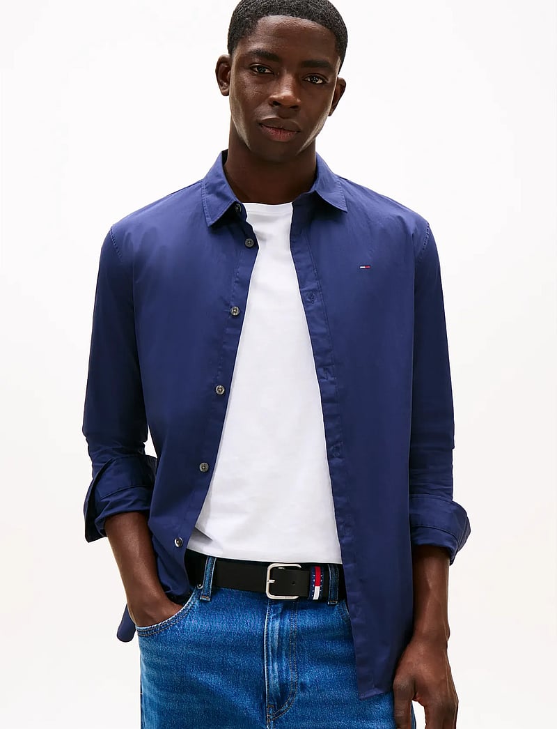 Tommy Jeans - TJM ORIGINAL STRETCH SHIRT - casual hemden - black iris - 1