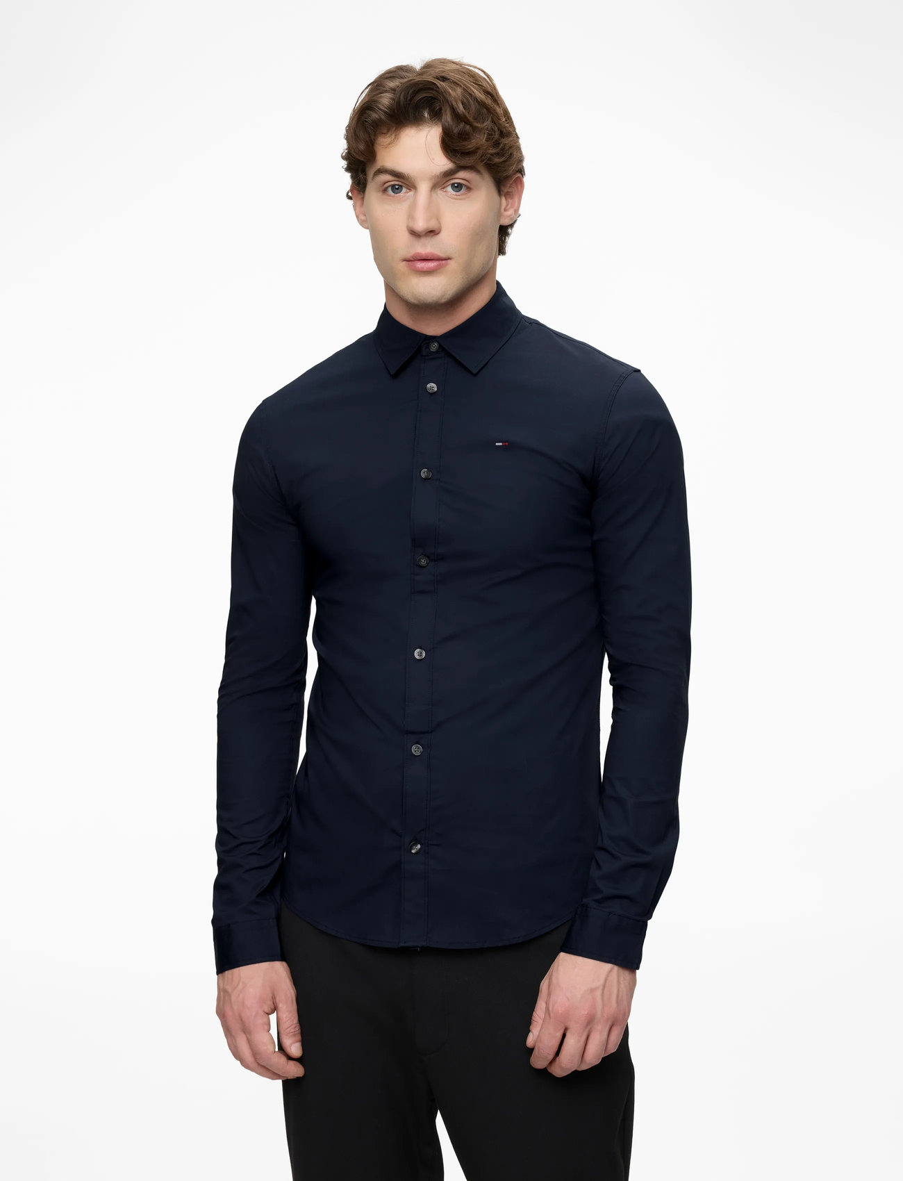 Tommy Jeans - TJM ORIGINAL STRETCH SHIRT - casual hemden - black iris - 0
