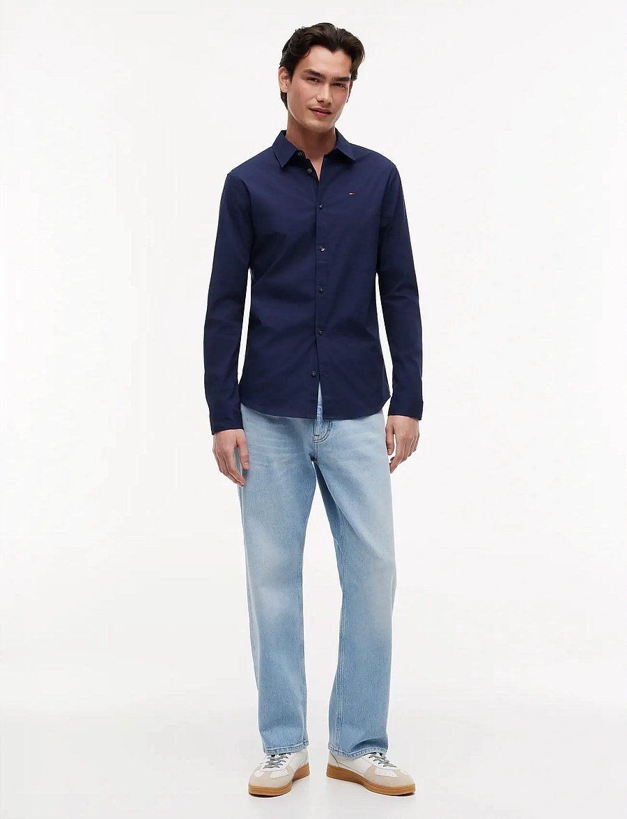 Tommy Jeans - TJM SLIM ORIGINAL STRETCH SHIRT - freizeithemden - black iris - 5