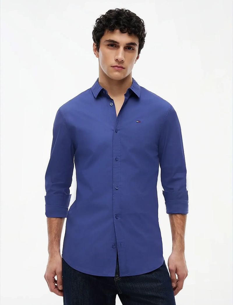 Tommy Jeans - TJM ORIGINAL STRETCH SHIRT - casual hemden - blue storm - 0