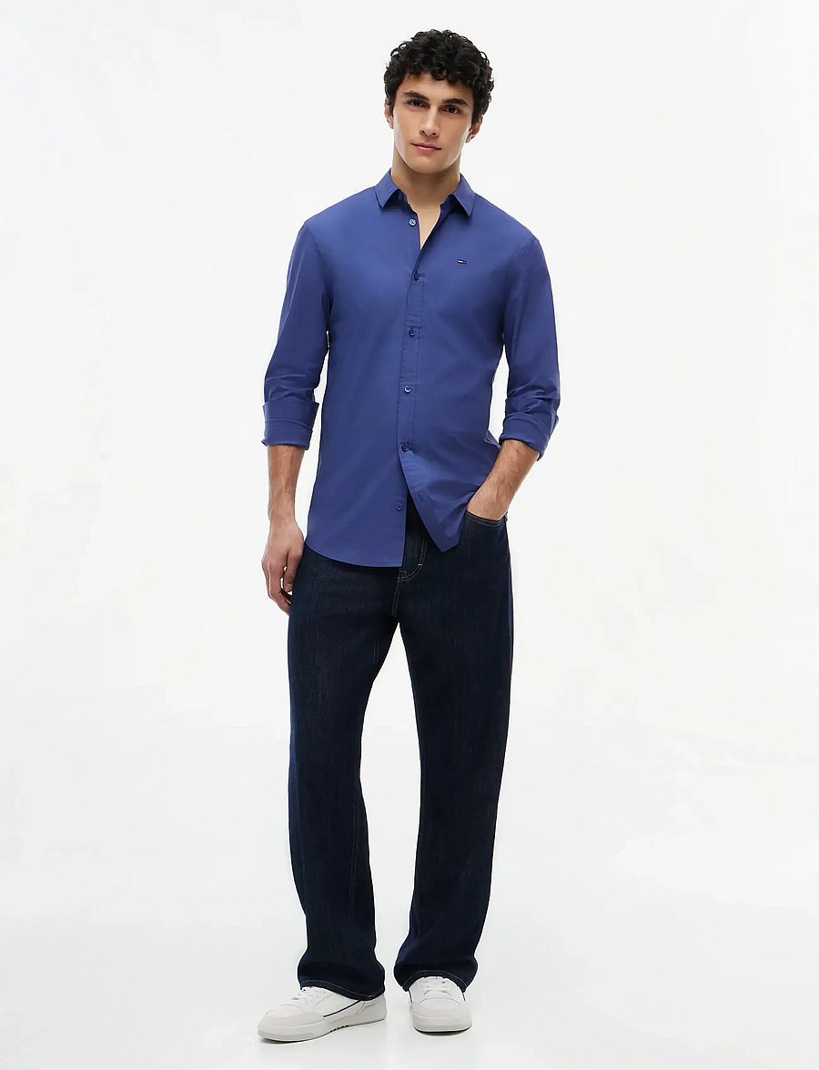 Tommy Jeans - TJM ORIGINAL STRETCH SHIRT - freizeithemden - blue storm - 4