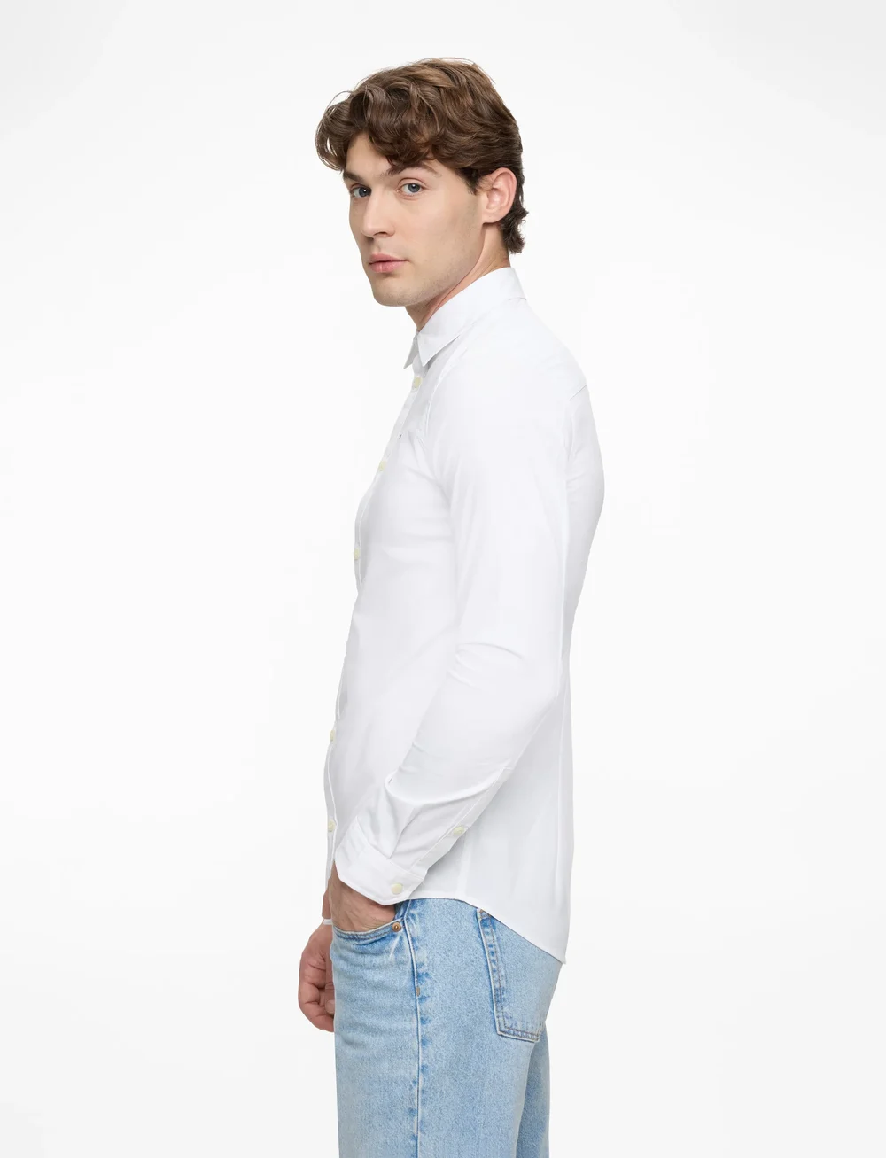 Tommy Jeans - TJM ORIGINAL STRETCH SHIRT - casual skjortor - classic white - 3