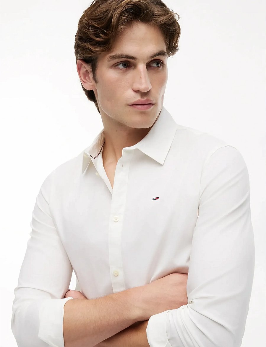 Tommy Jeans - TJM ORIGINAL STRETCH SHIRT - freizeithemden - classic white - 4