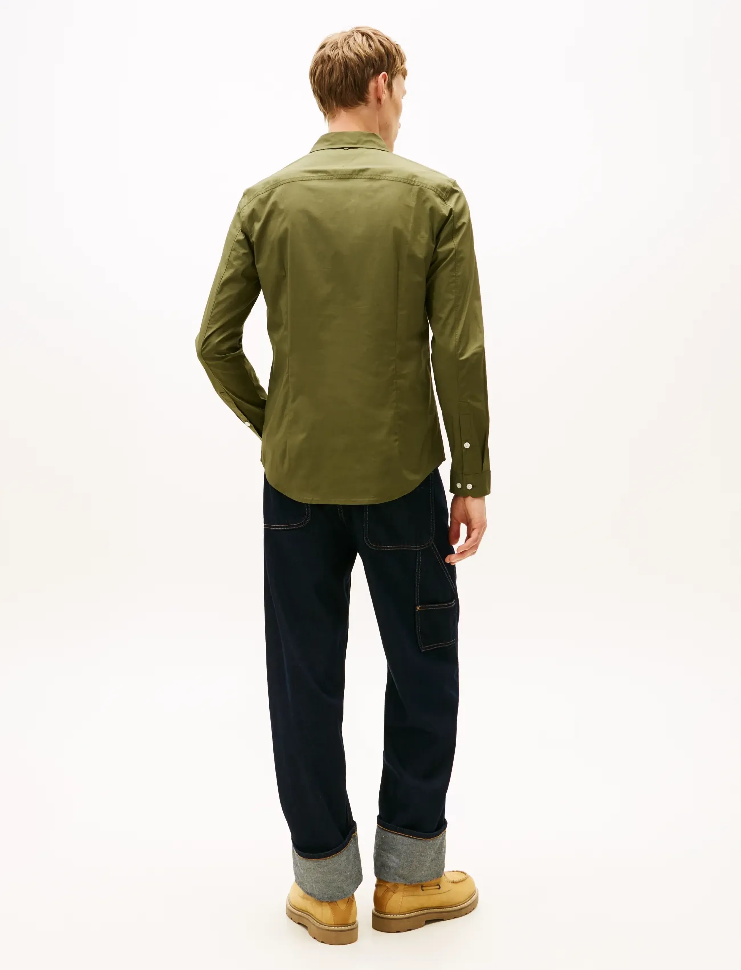 Tommy Jeans - TJM SLIM ORIGINAL STRETCH SHIRT - casual skjortor - dark greenery - 2