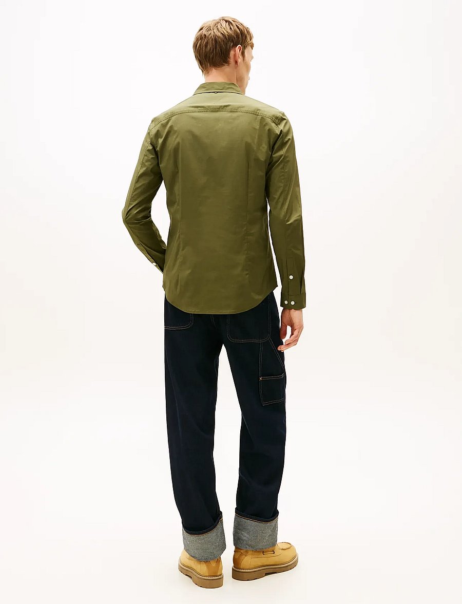 Tommy Jeans - TJM SLIM ORIGINAL STRETCH SHIRT - casual skjortor - dark greenery - 2