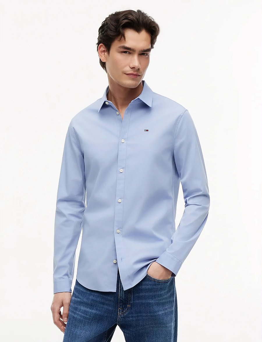 Tommy Jeans - TJM ORIGINAL STRETCH SHIRT - freizeithemden - lavender lustre - 0