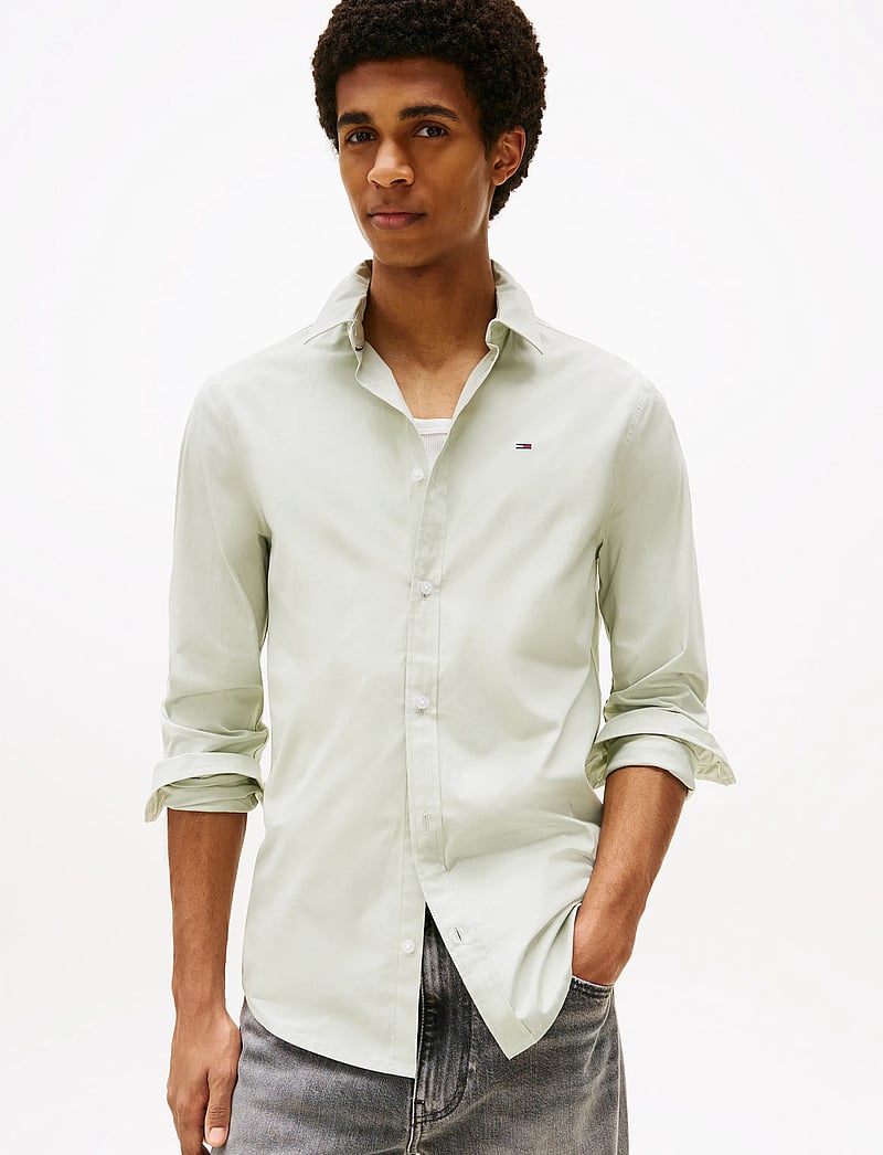 Tommy Jeans - TJM ORIGINAL STRETCH SHIRT - casual hemden - misty sage - 0