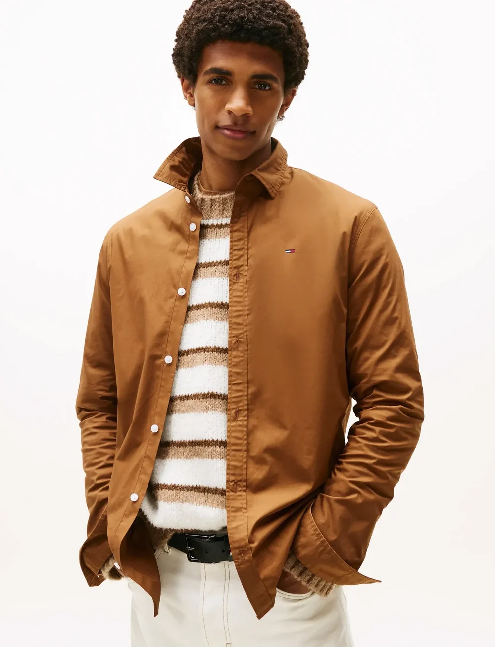 Tommy Jeans - TJM ORIGINAL STRETCH SHIRT - casual hemden - pecan nut - 0