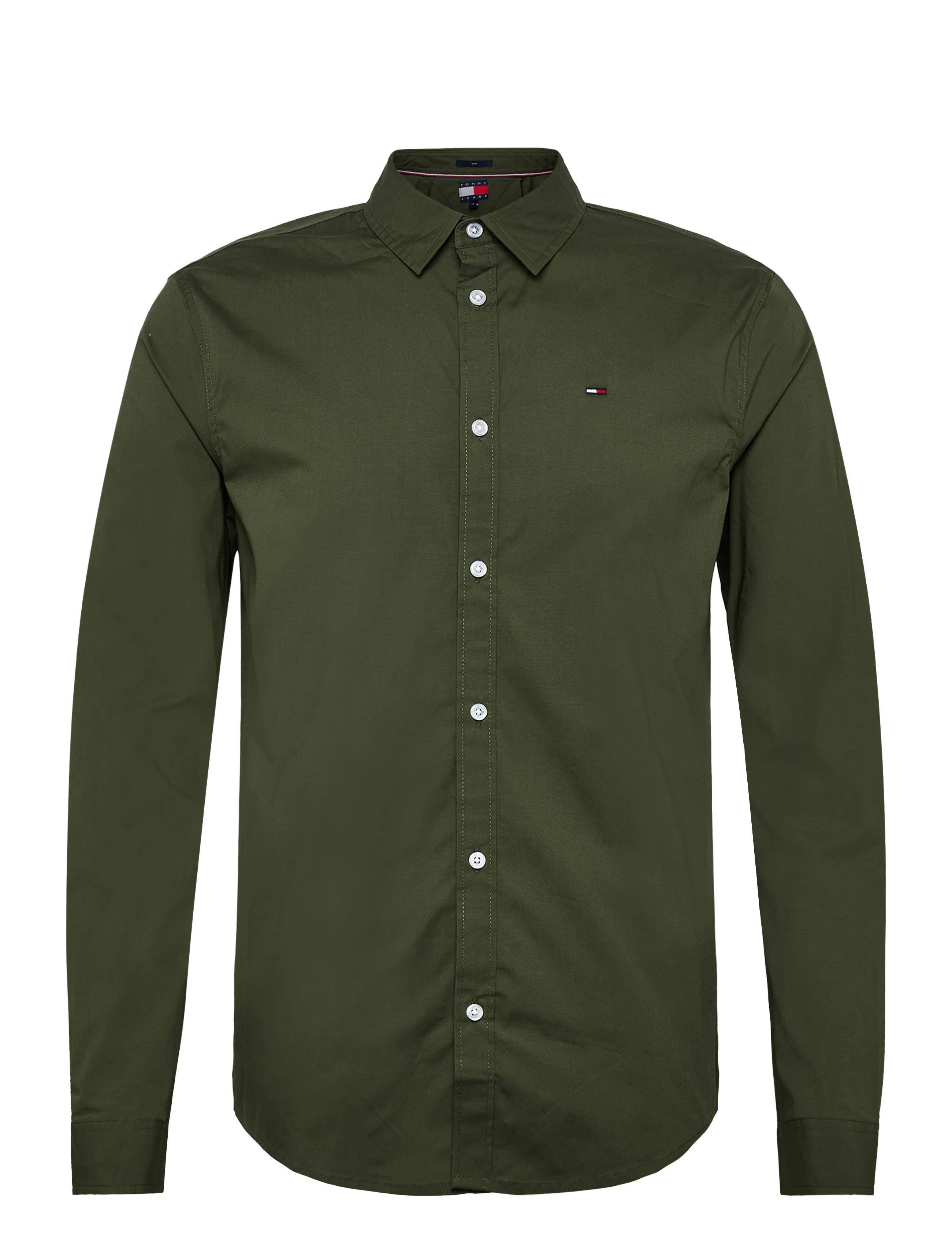 Tommy Jeans TJM ORIGINAL STRETCH SHIRT - Särgid - PEWTER GREEN / green
