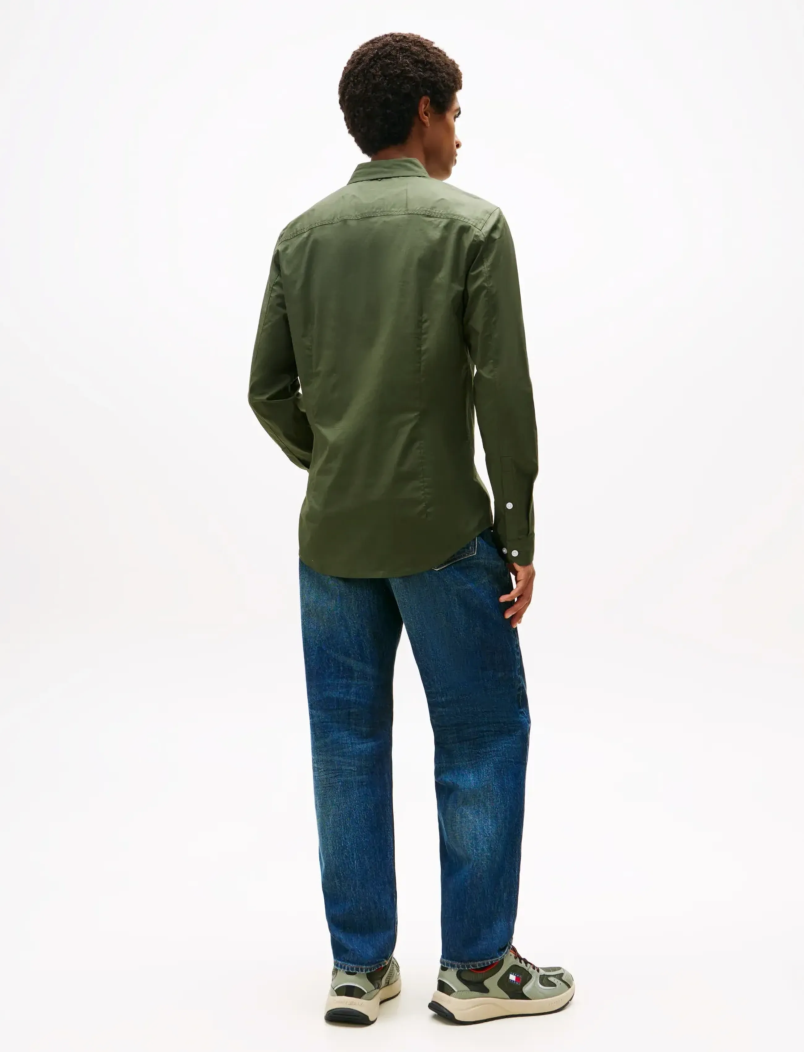 Tommy Jeans - TJM ORIGINAL STRETCH SHIRT - tavalised t-särgid - pewter green - 4