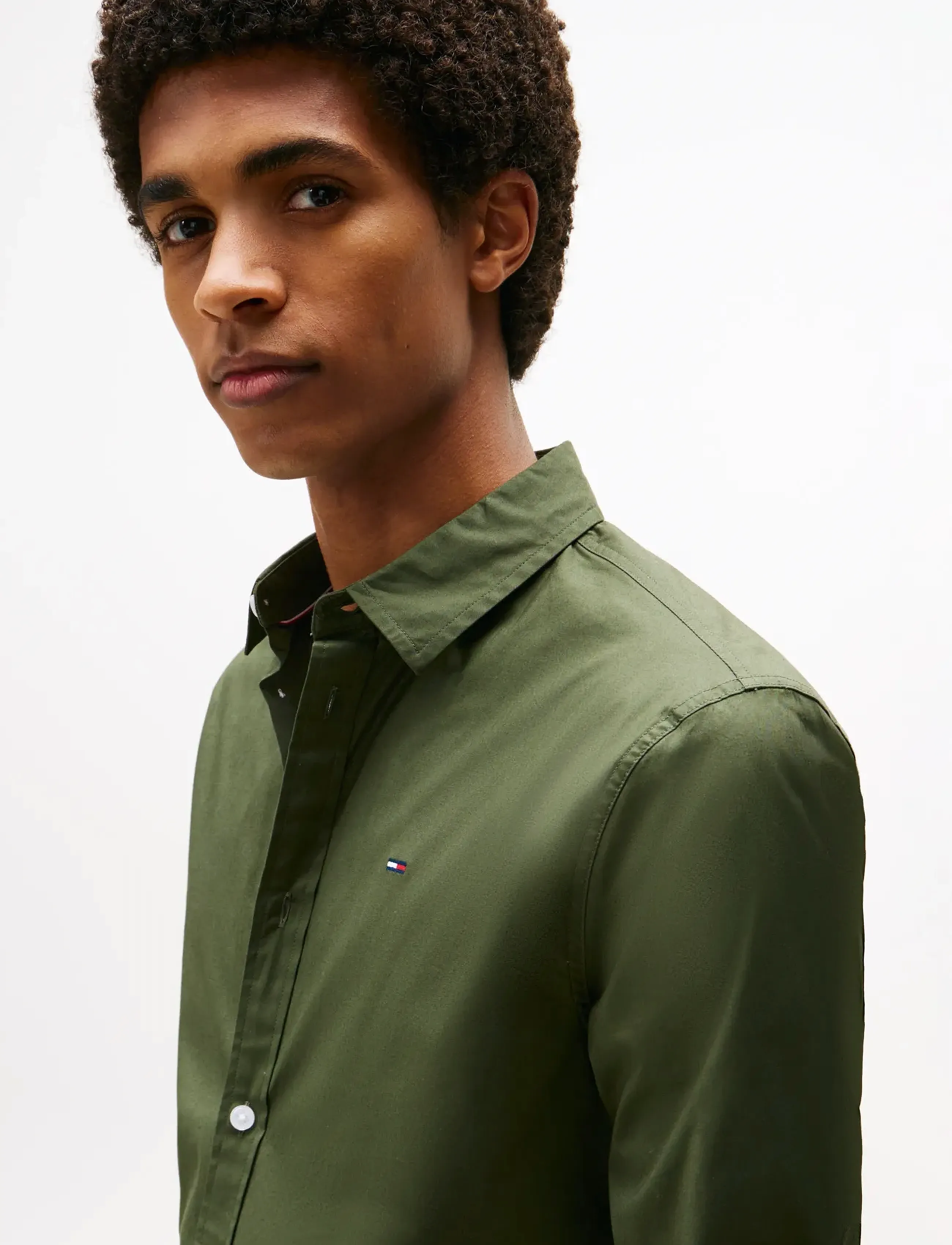 Tommy Jeans - TJM ORIGINAL STRETCH SHIRT - tavalised t-särgid - pewter green - 5