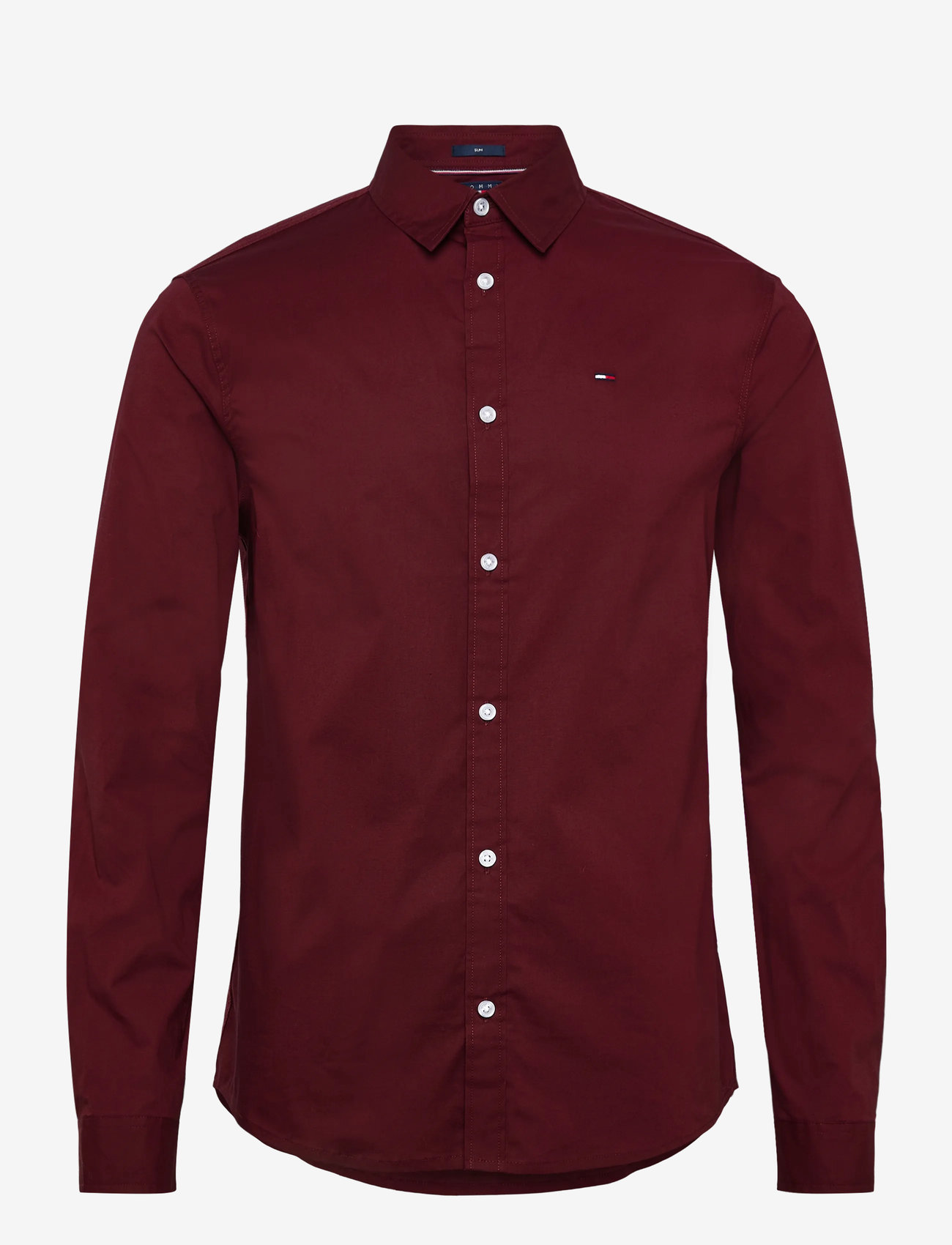 Tommy Jeans - TJM ORIGINAL STRETCH SHIRT - vabaajasärgid - red wine - 1