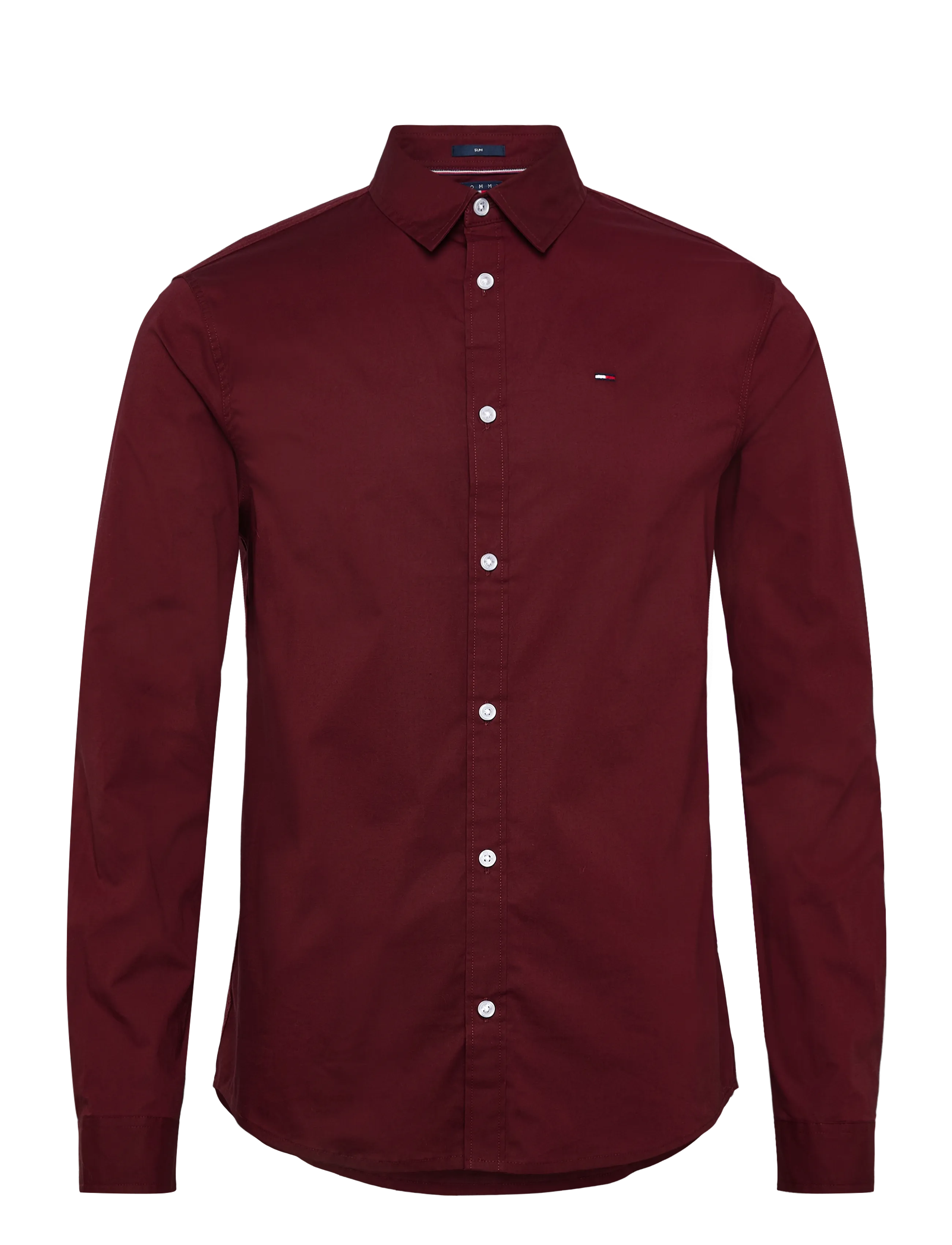 Tommy Jeans TJM ORIGINAL STRETCH SHIRT - Kleding - RED WINE / burgundy