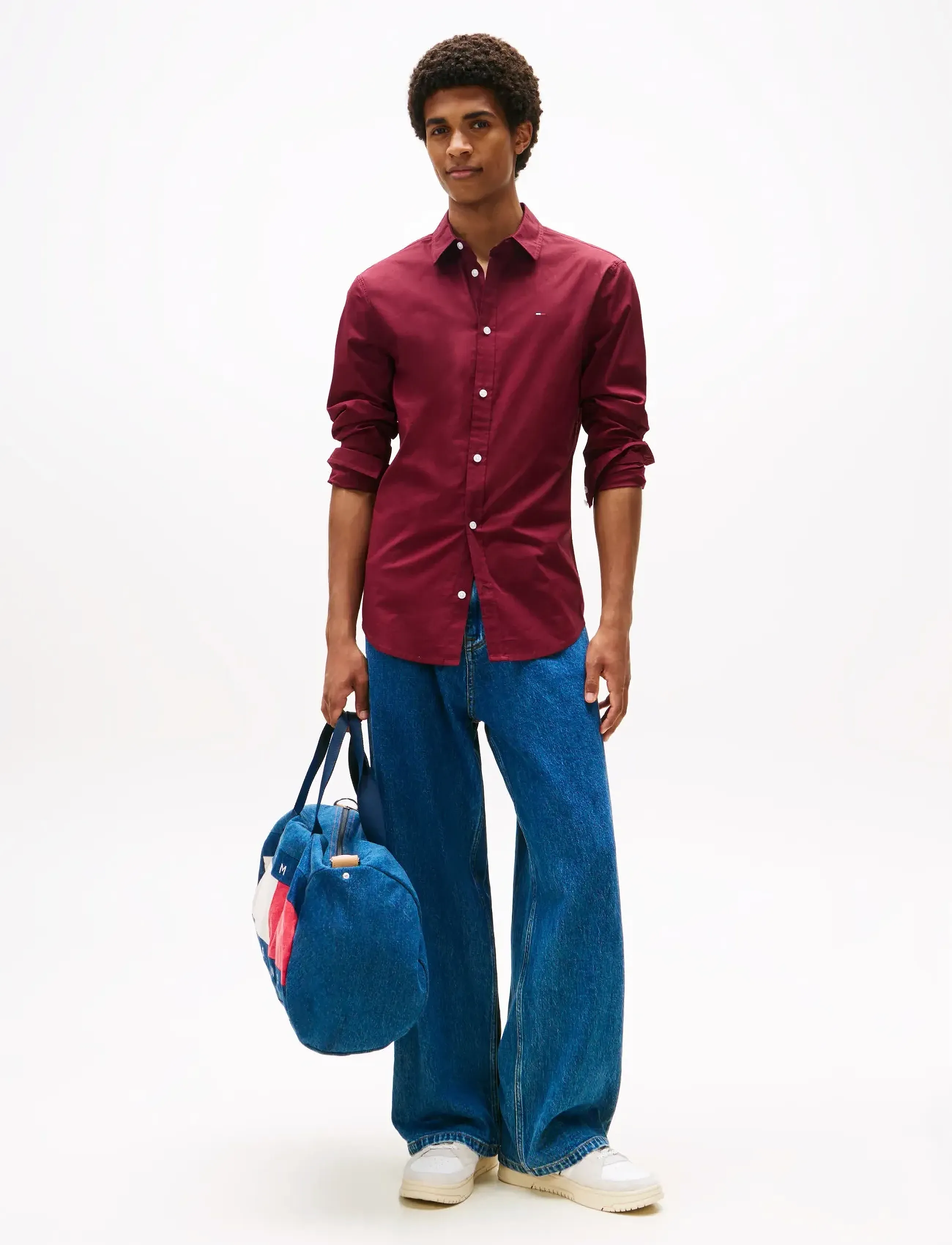 Tommy Jeans - TJM ORIGINAL STRETCH SHIRT - basic skjorter - red wine - 3