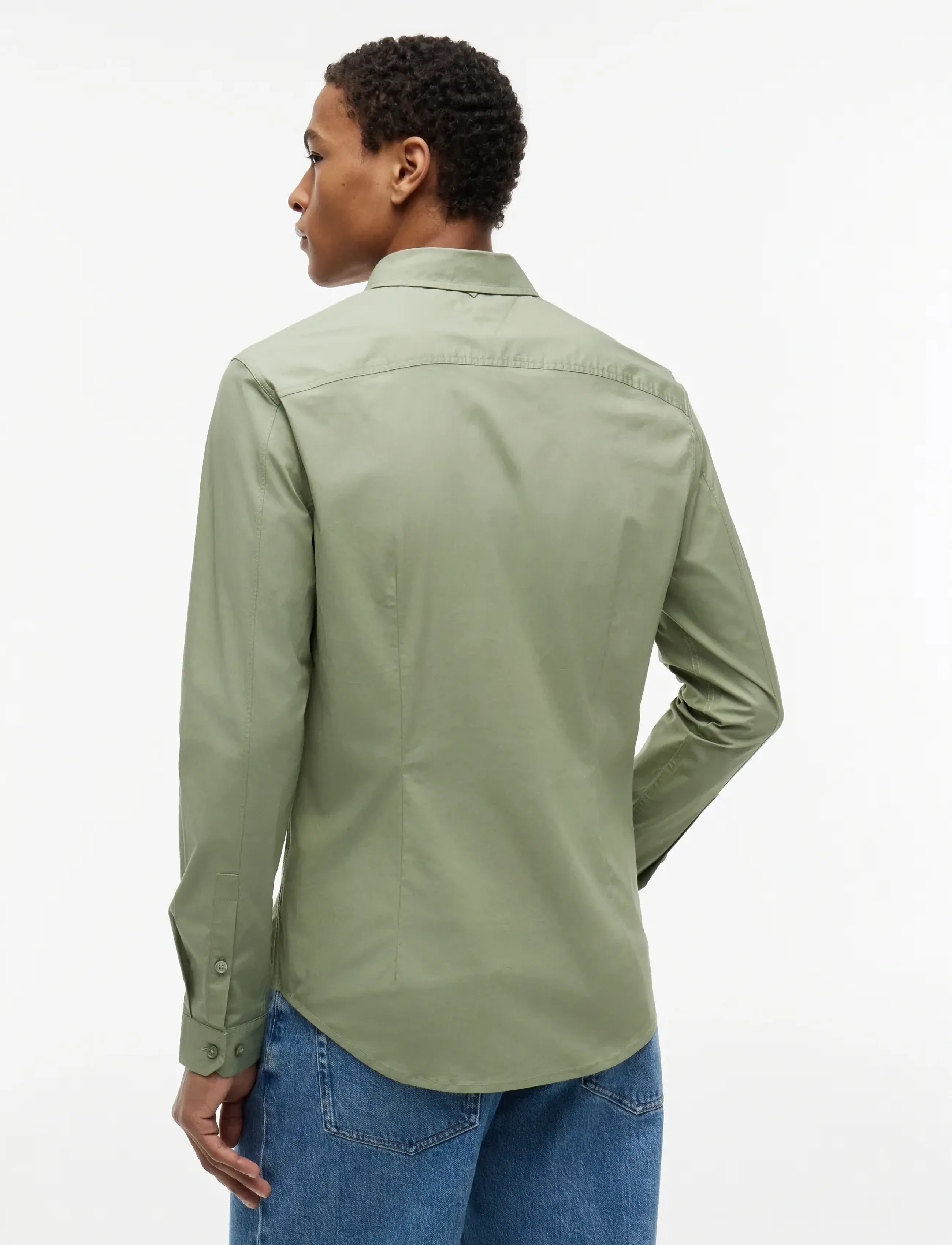 Tommy Jeans - TJM ORIGINAL STRETCH SHIRT - vabaajasärgid - spring olive - 2