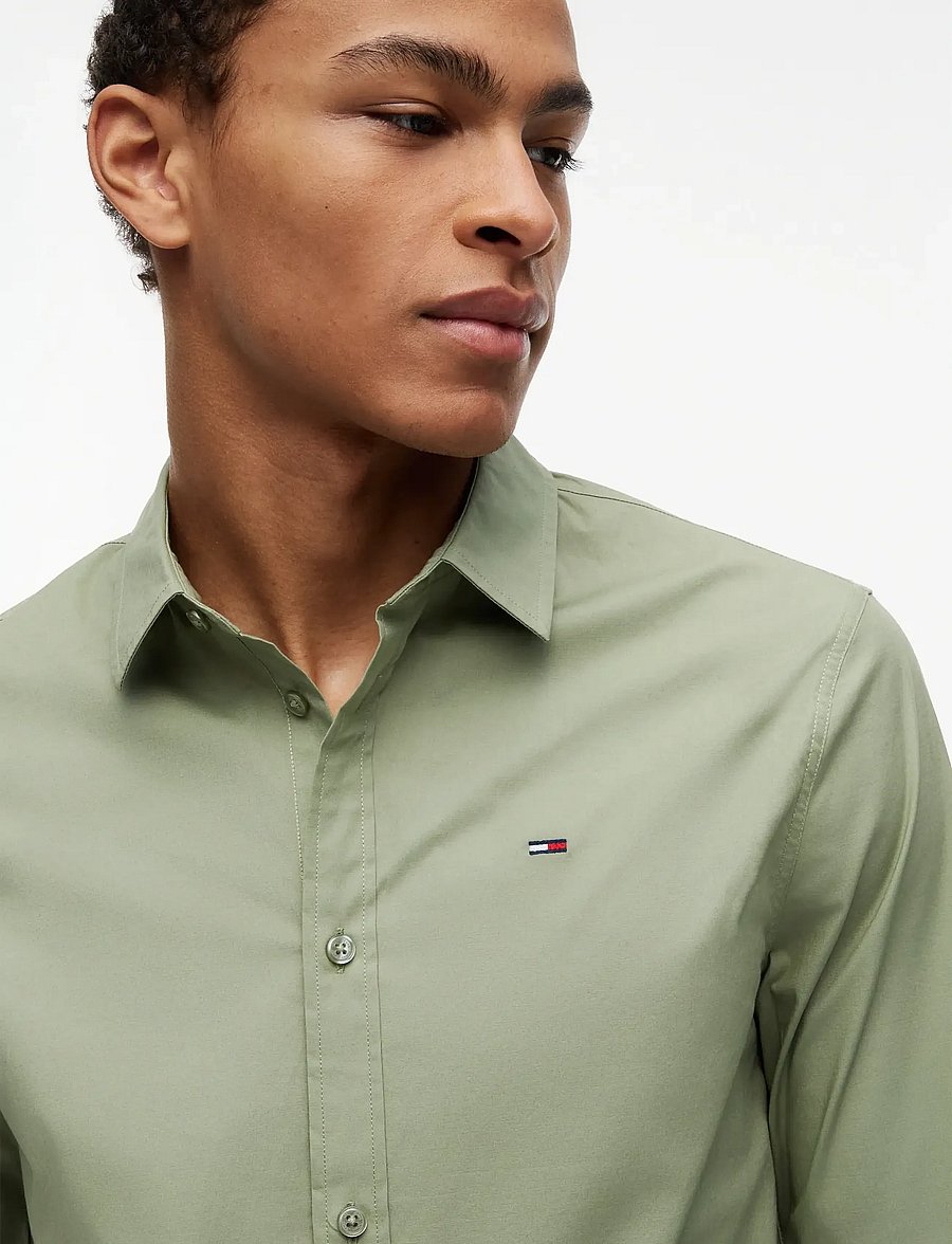 Tommy Jeans - TJM ORIGINAL STRETCH SHIRT - freizeithemden - spring olive - 3