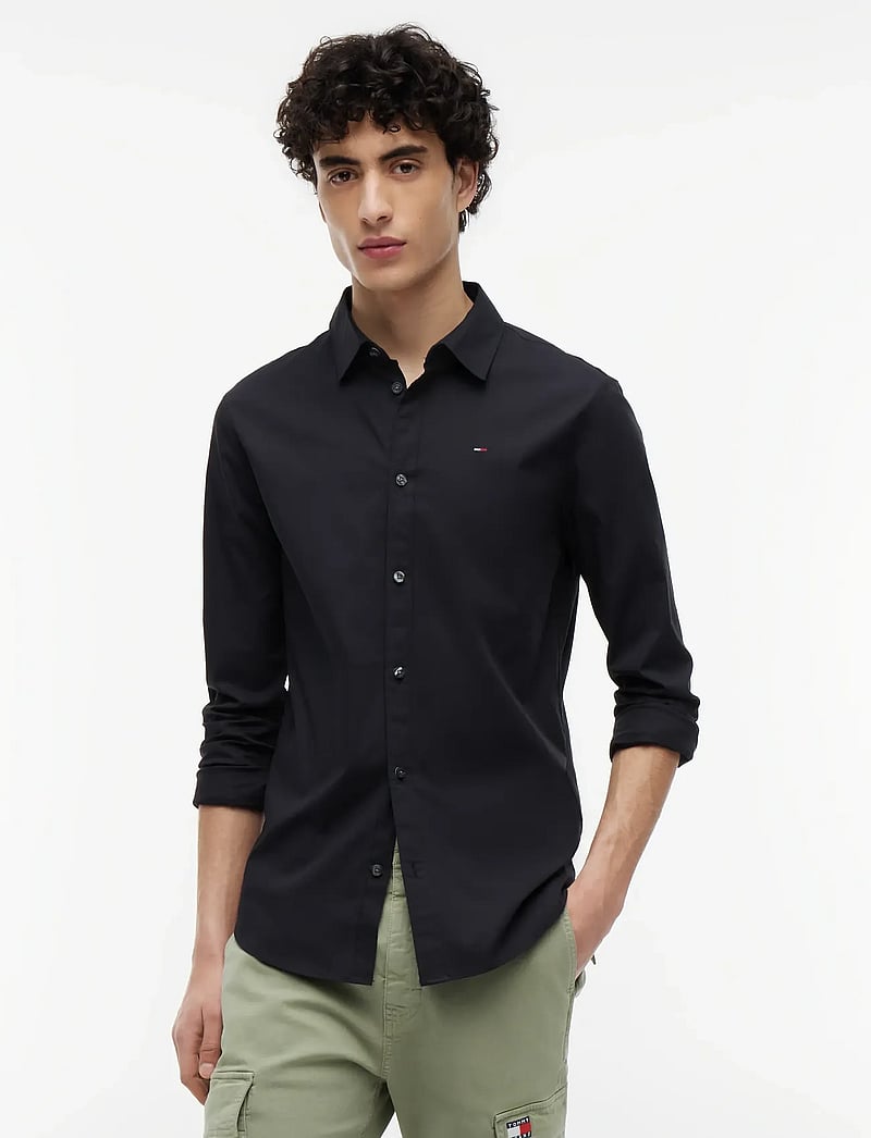 Tommy Jeans - TJM SLIM ORIGINAL STRETCH SHIRT - chemises décontractées - tommy black - 1