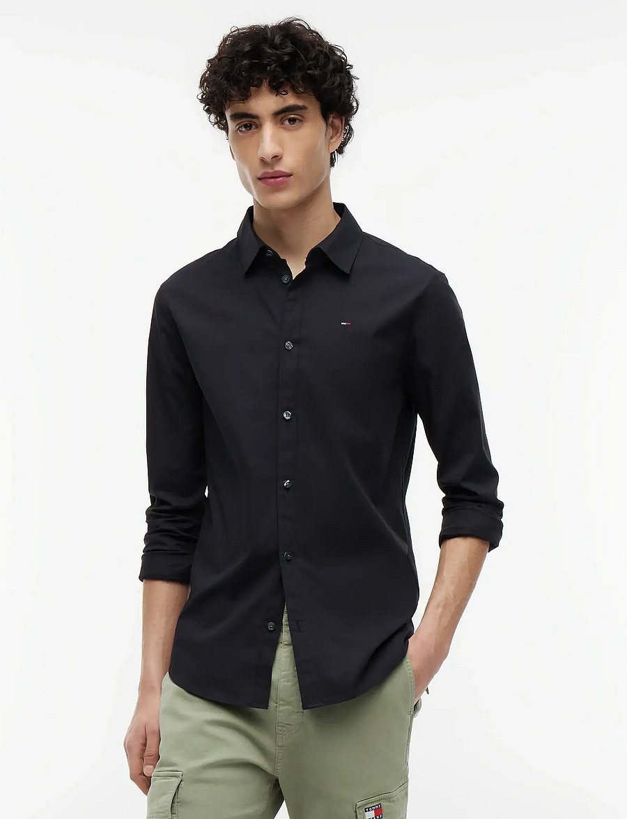 Tommy Jeans - TJM ORIGINAL STRETCH SHIRT - freizeithemden - tommy black - 0