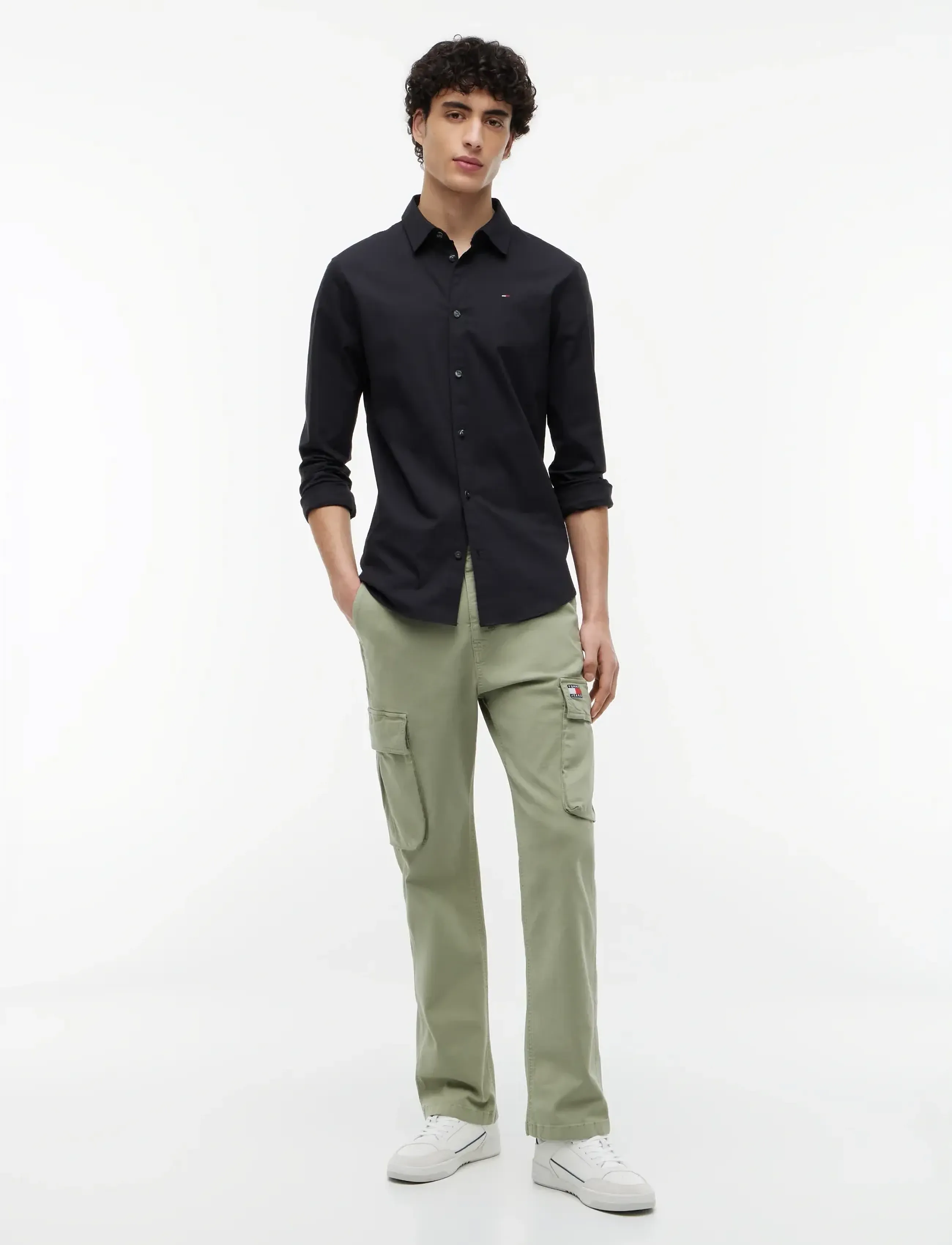 Tommy Jeans - TJM ORIGINAL STRETCH SHIRT - vabaajasärgid - tommy black - 5