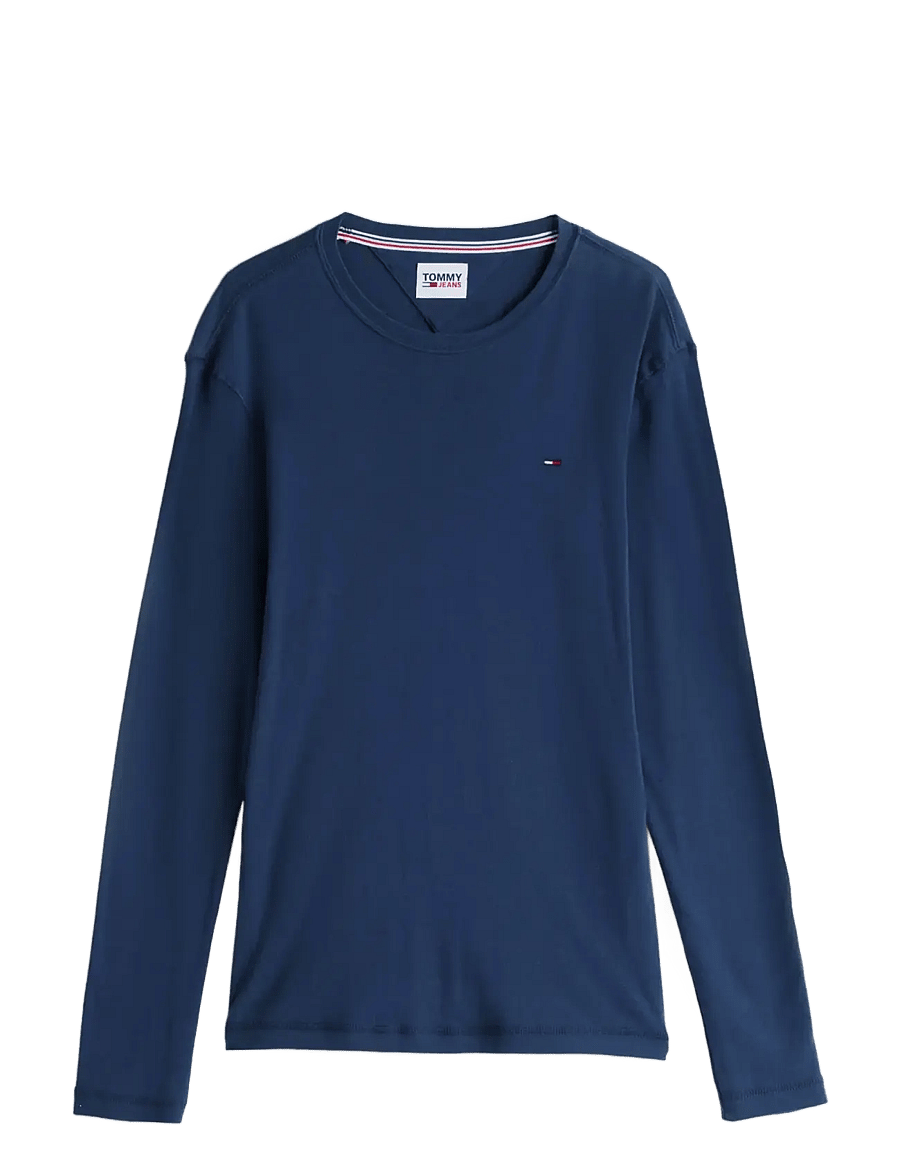 Tommy Jeans - TJM ORIGINAL RIB LONGSLEEVE TEE - pikkade varrukatega t-särgid - black iris - 1