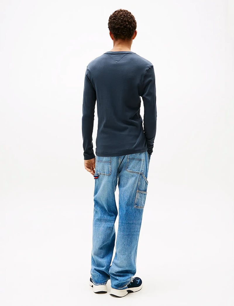 Tommy Jeans - TJM ORIGINAL RIB LONGSLEEVE TEE - långärmade t-shirts - black iris - 3