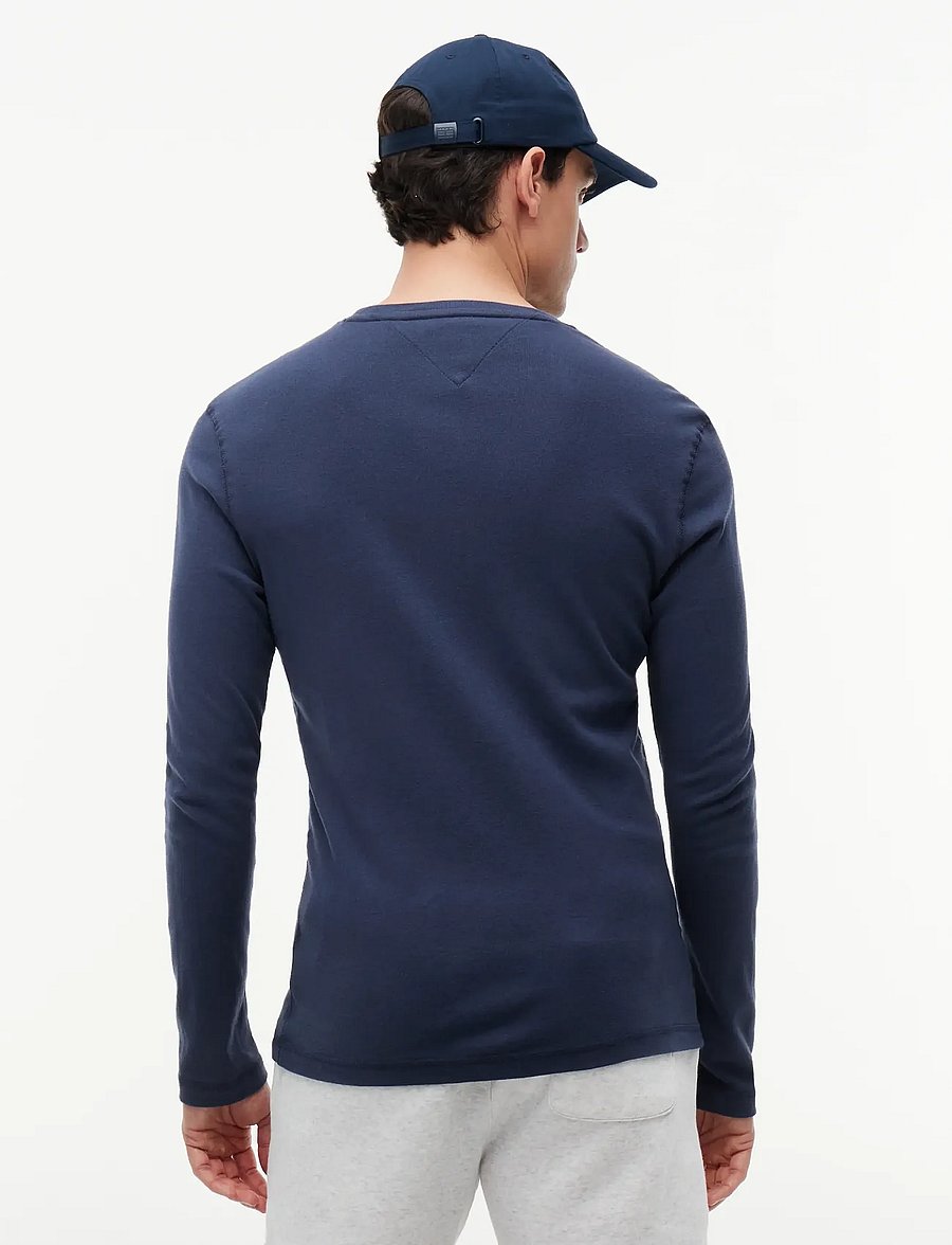 Tommy Jeans - TJM ORIGINAL RIB LONGSLEEVE TEE - langärmelige t-shirts - black iris - 3
