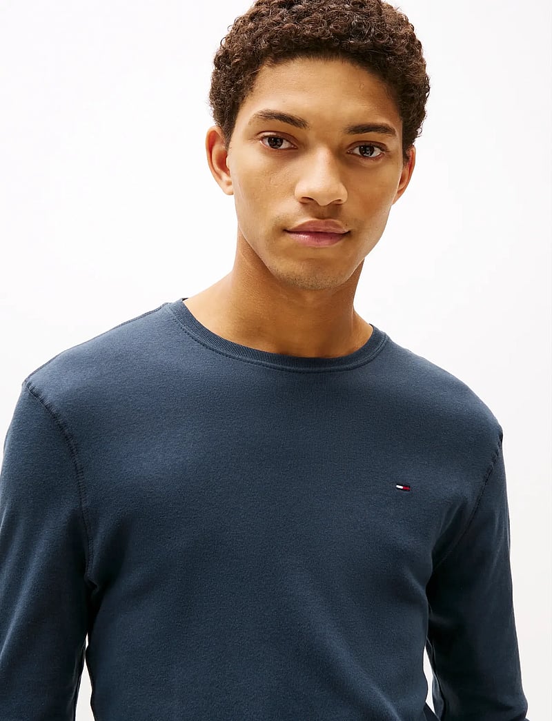 Tommy Jeans - TJM ORIGINAL RIB LONGSLEEVE TEE - långärmade t-shirts - black iris - 4