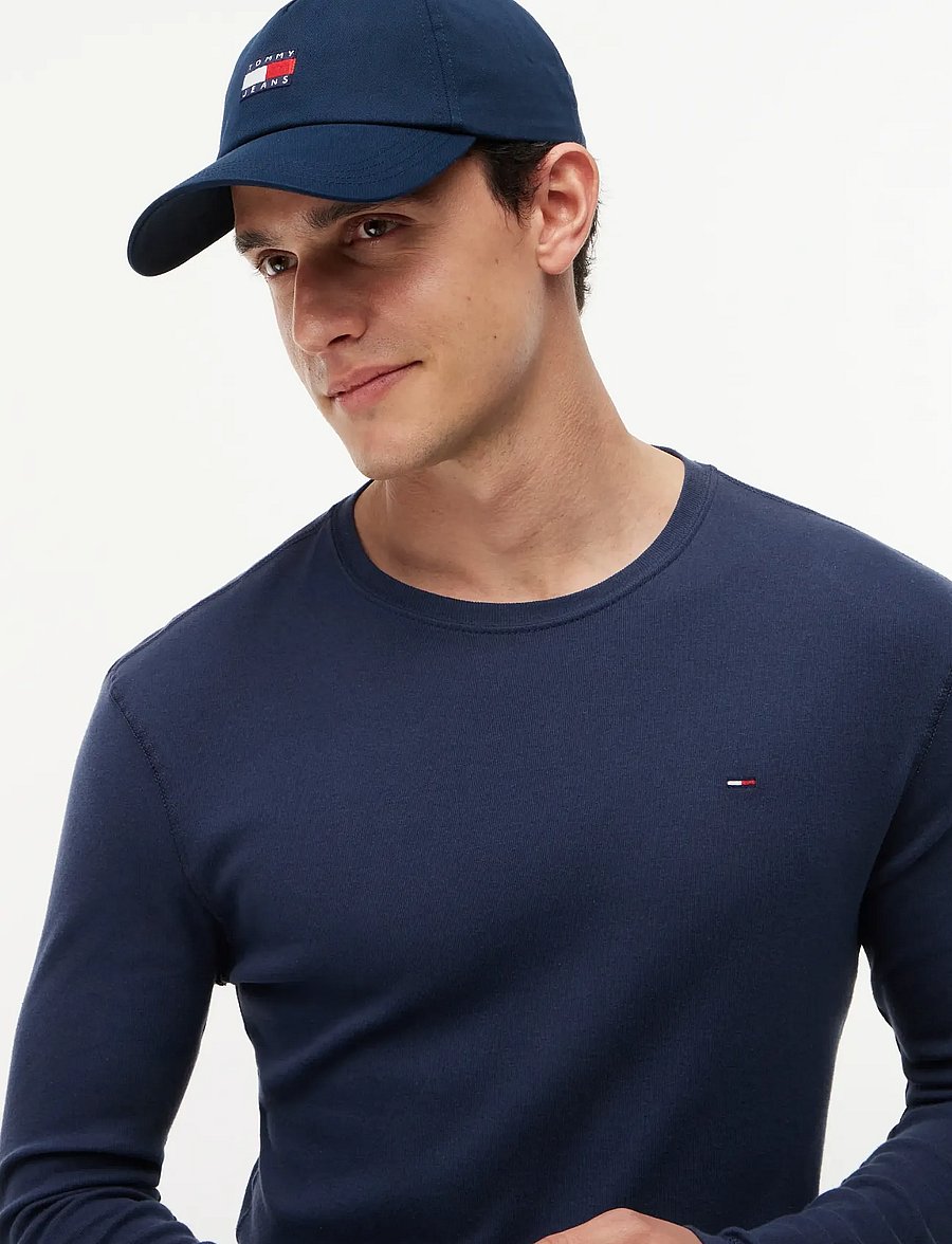 Tommy Jeans - TJM ORIGINAL RIB LONGSLEEVE TEE - langärmelige t-shirts - black iris - 4