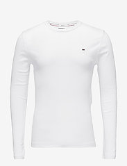 Tommy Jeans - TJM ORIGINAL RIB LONGSLEEVE TEE - langærmede t-shirts - classic white - 0