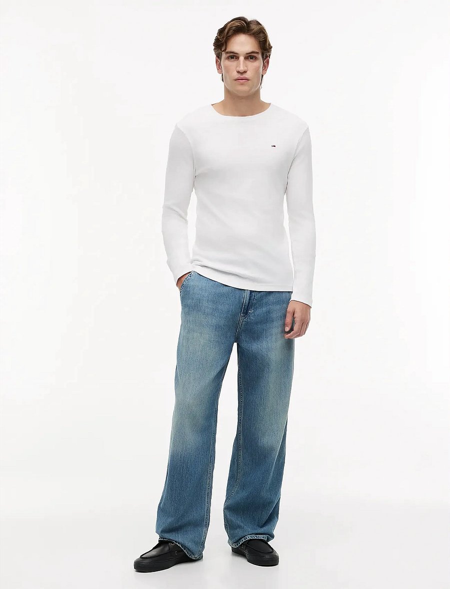 Tommy Jeans - TJM ORIGINAL RIB LONGSLEEVE TEE - langärmelige t-shirts - classic white - 5