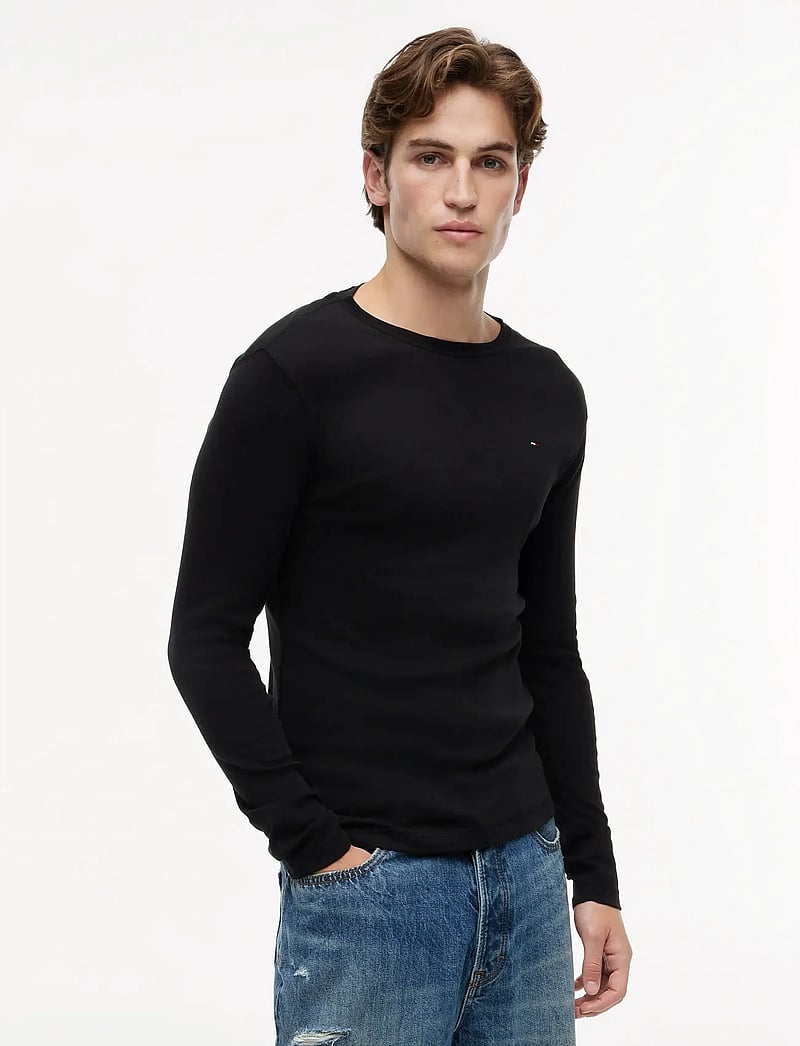 Tommy Jeans - TJM ORIGINAL RIB LONGSLEEVE TEE - langärmelig - tommy black - 1