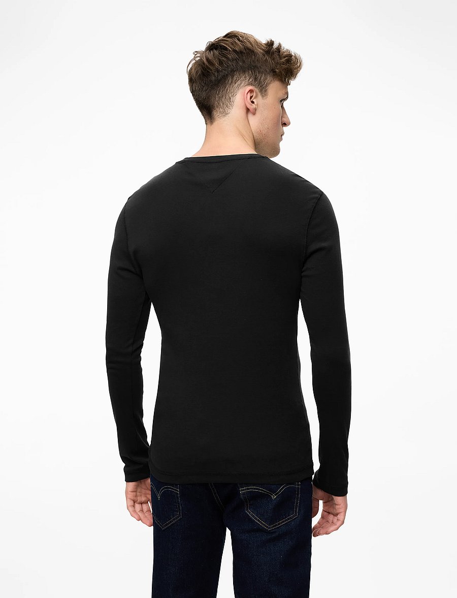 Tommy Jeans - TJM ORIGINAL RIB LONGSLEEVE TEE - t-krekli ar garām piedurknēm - tommy black - 4