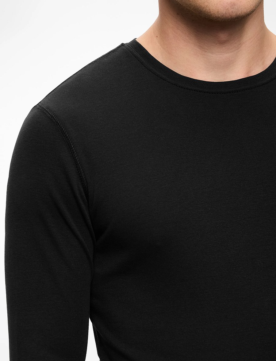 Tommy Jeans - TJM ORIGINAL RIB LONGSLEEVE TEE - t-krekli ar garām piedurknēm - tommy black - 5