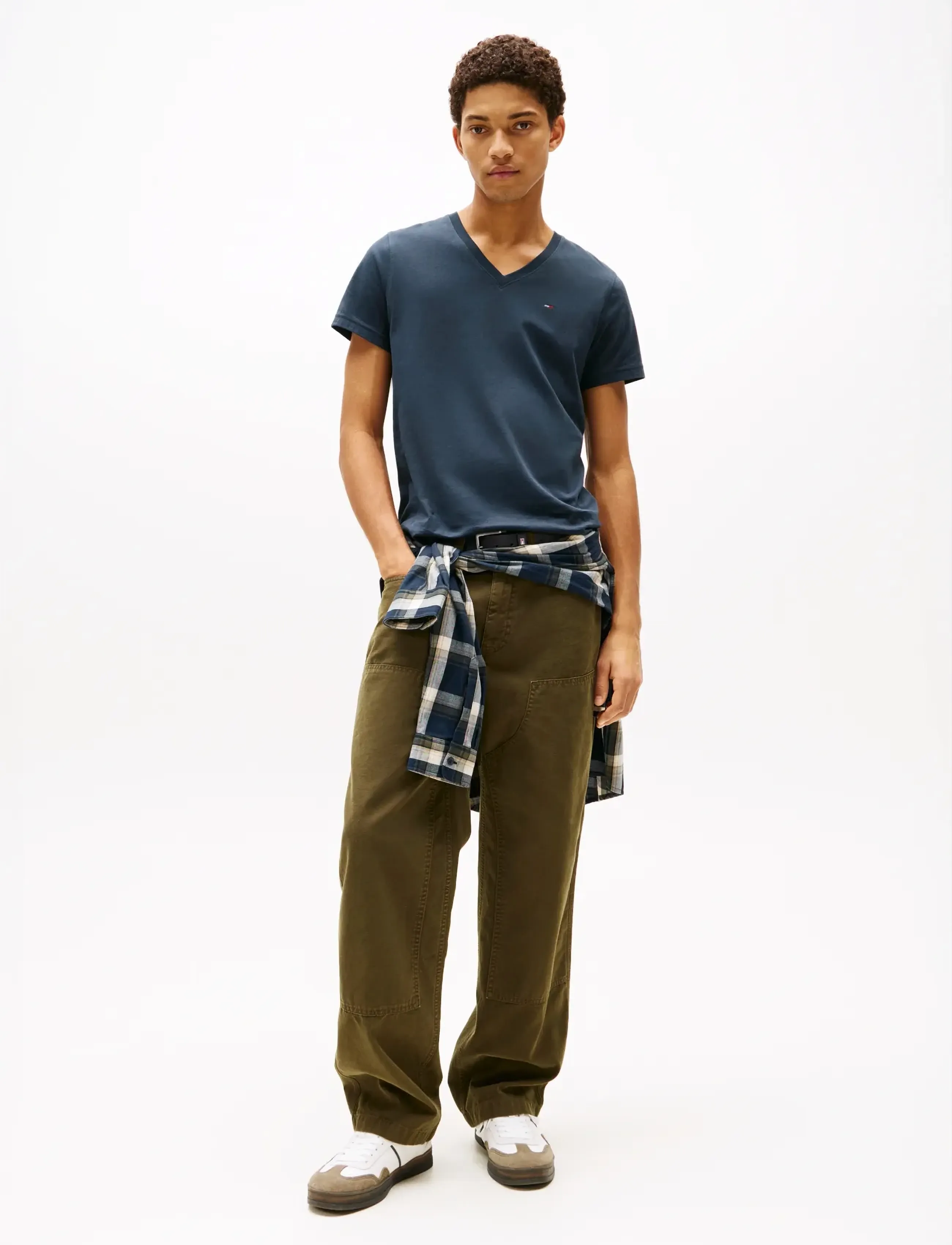 Tommy Jeans TJM ORIGINAL JERSEY V NECK TEE - Kleidung - BLACK IRIS / navy