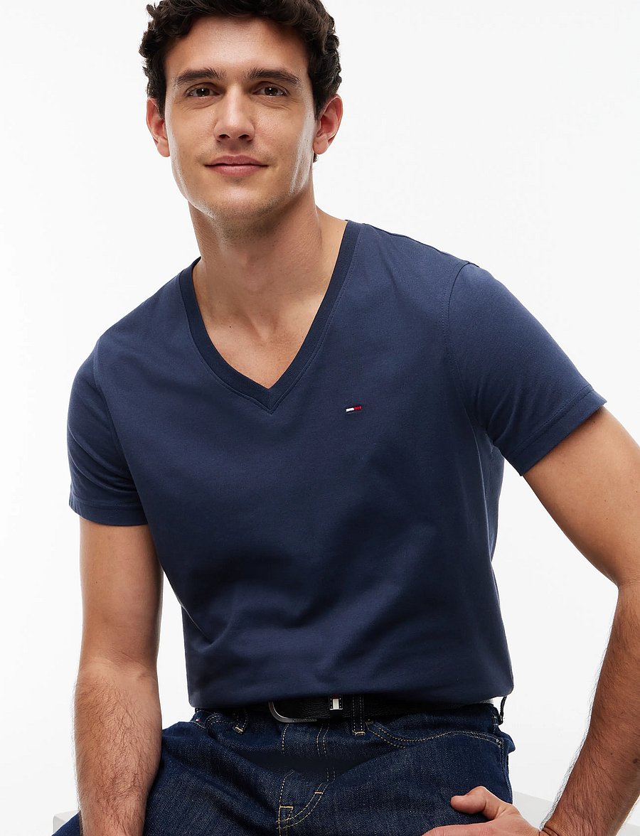 Tommy Jeans - TJM ORIGINAL JERSEY V NECK TEE - v-ringade t-shirts - black iris - 3