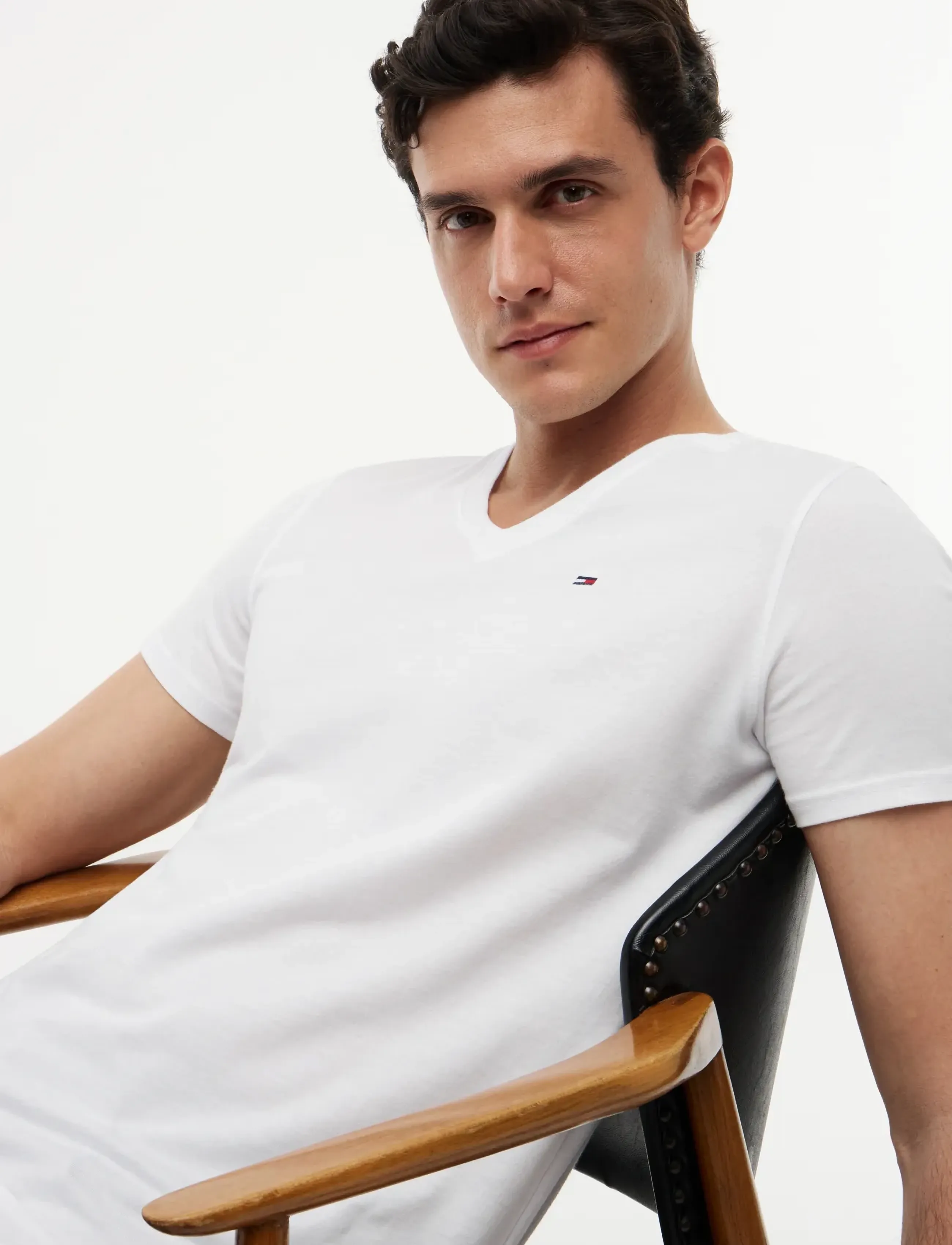 Tommy Jeans - TJM ORIGINAL JERSEY V NECK TEE - basic t-shirts - classic white - 4