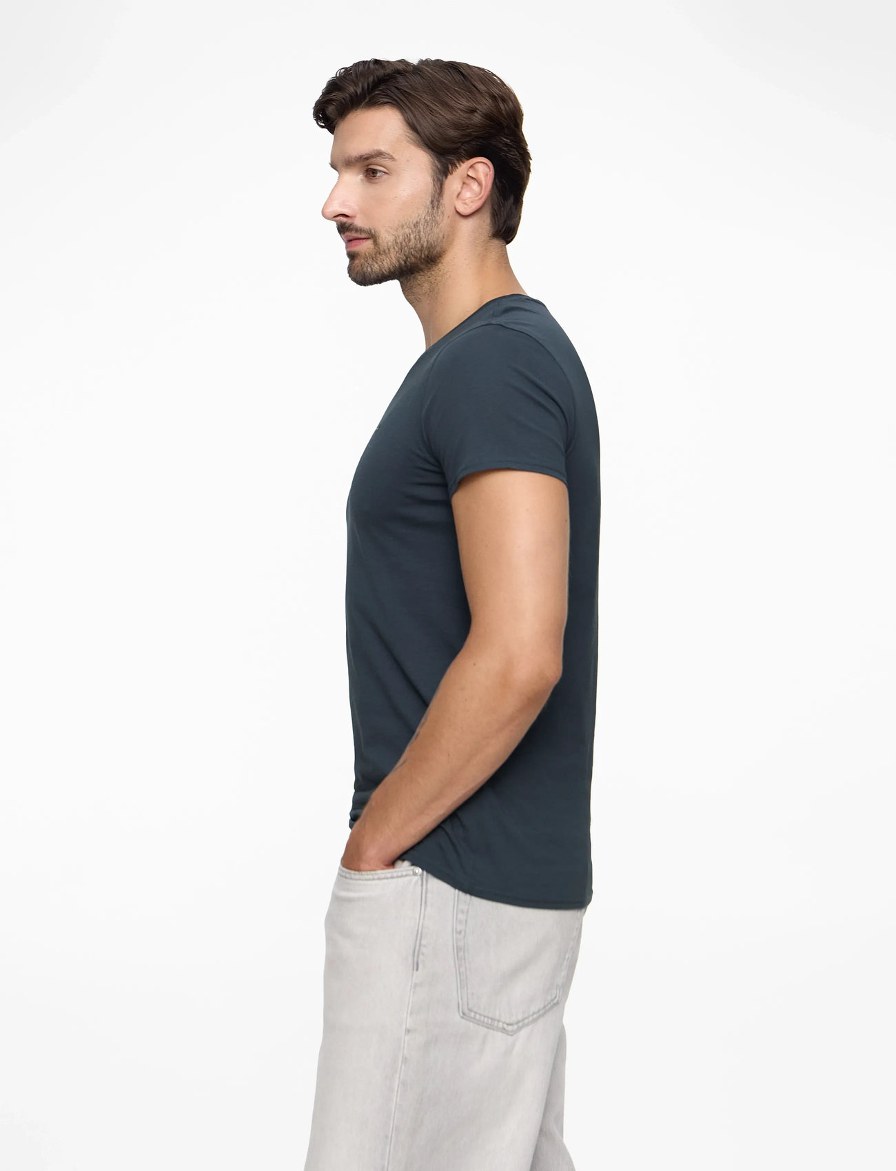 Tommy Jeans - TJM SLIM JERSEY TEE - krótki rękaw - black iris - 4