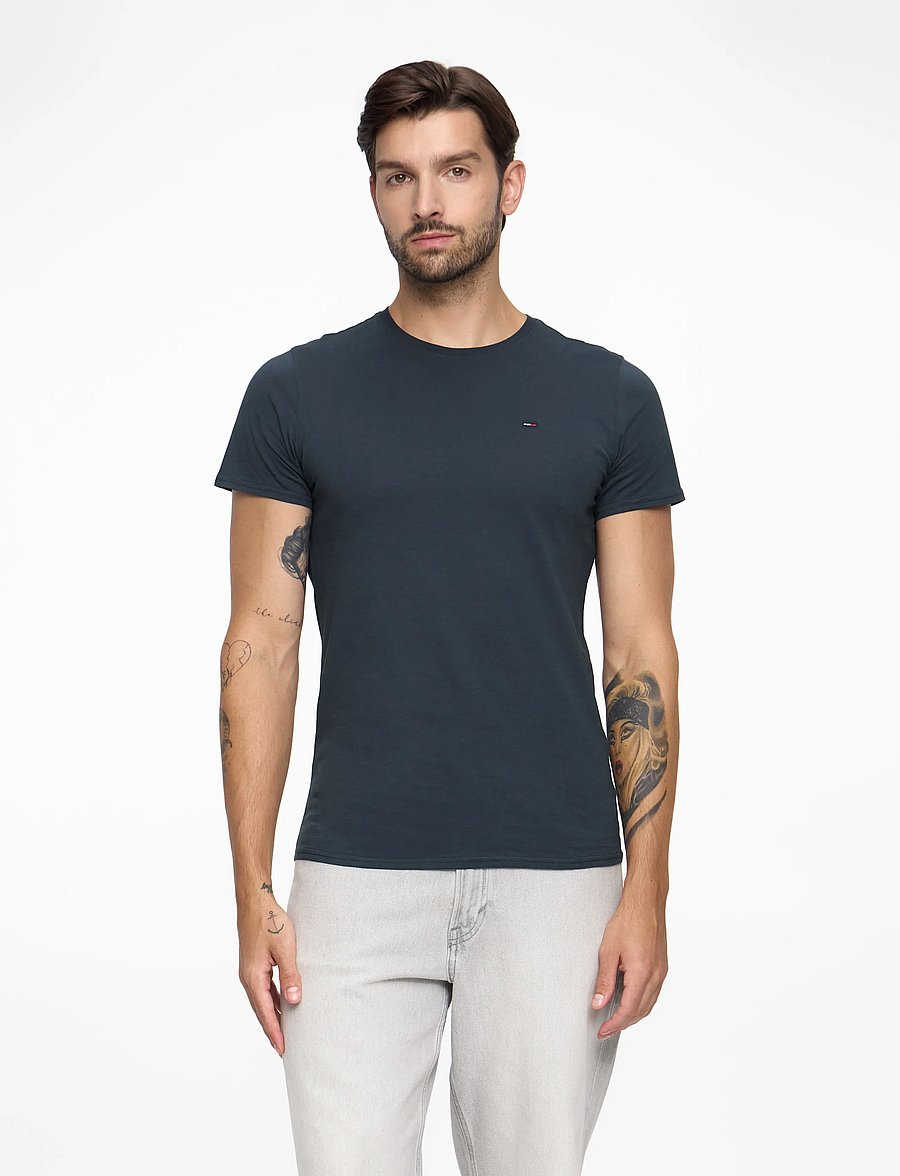 Tommy Jeans - TJM XSLIM JERSEY TEE - lyhythihaiset - black iris - 0