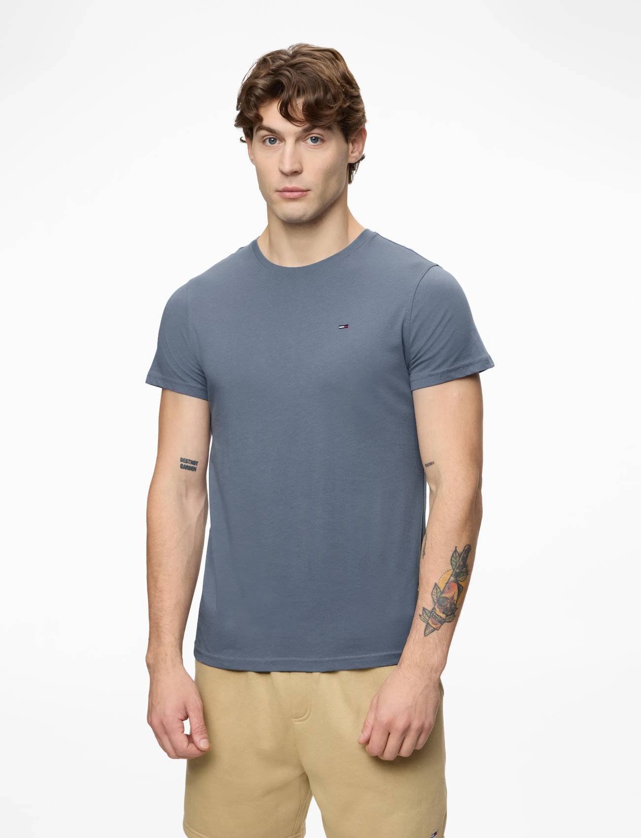Tommy Jeans - TJM XSLIM JERSEY TEE - lyhythihaiset - blue moment - 0