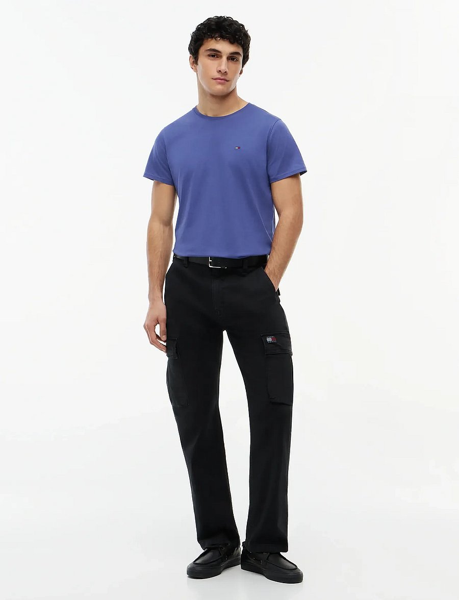 Tommy Jeans - Extra Slim S Flag T-Shirt - t-krekli ar īsām piedurknēm - blue storm - 4